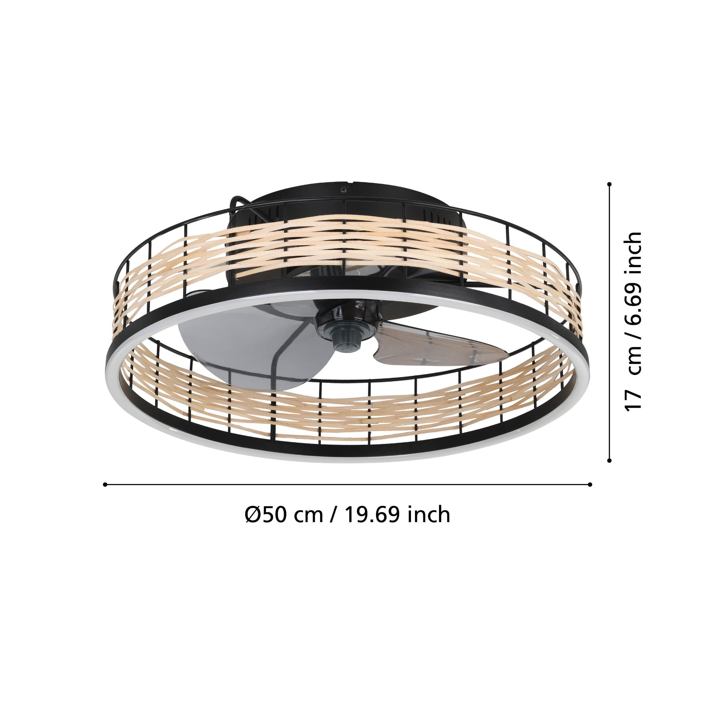 Ventilateur plastique naturel FRANA LED INT 3X28W