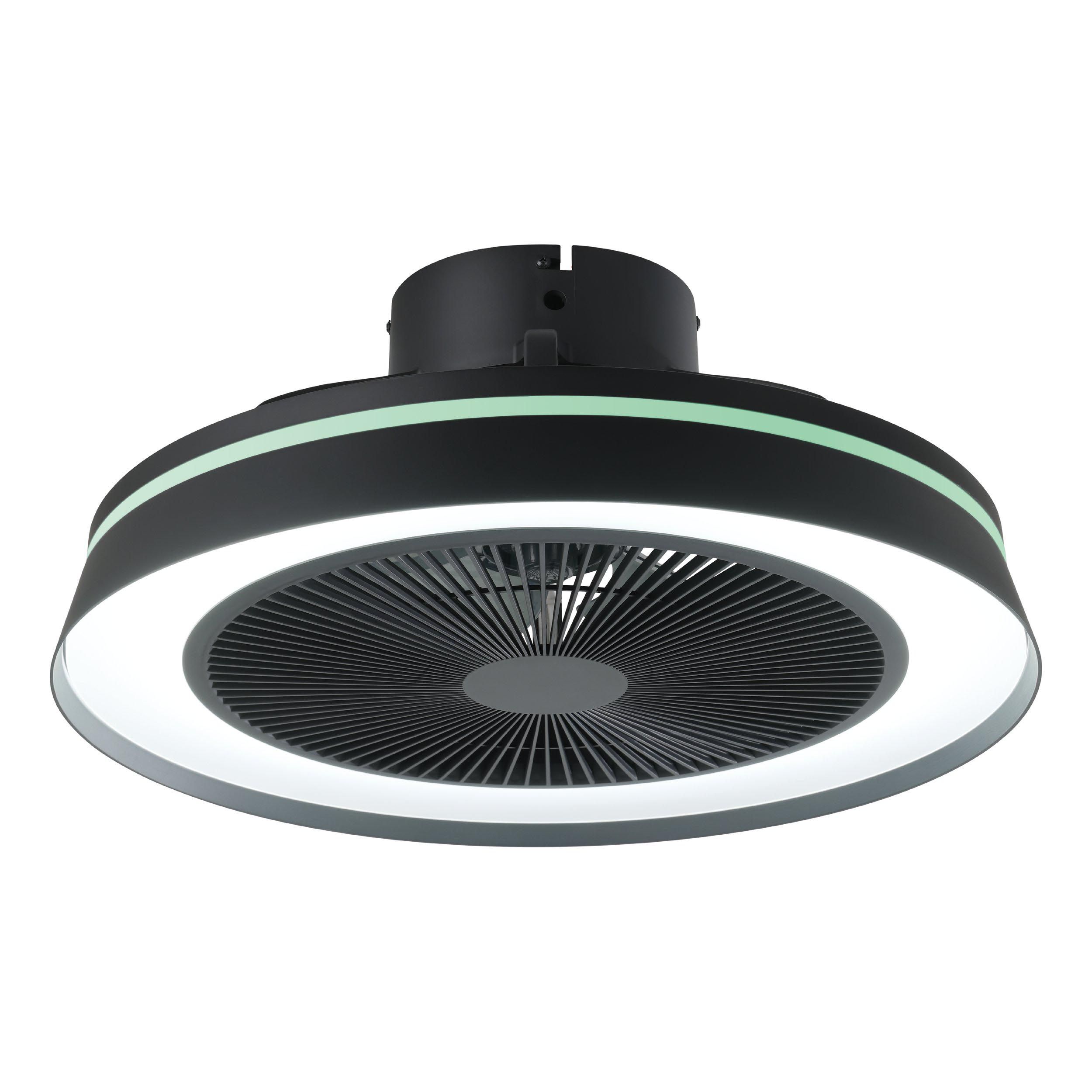 Ventilateur plastique  noir VALLONIA LED INT 3X8,5W