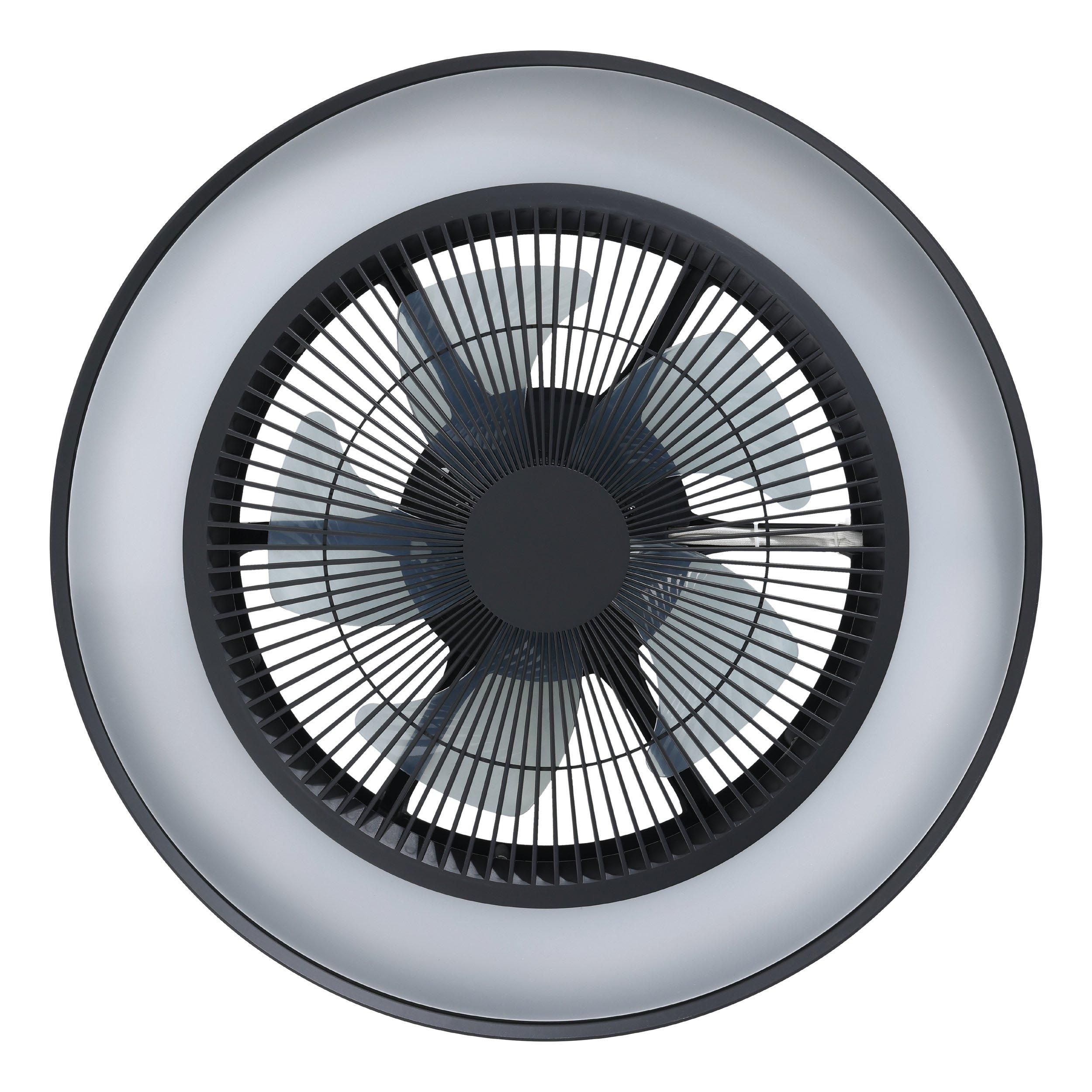 Ventilateur plastique  noir VALLONIA LED INT 3X8,5W