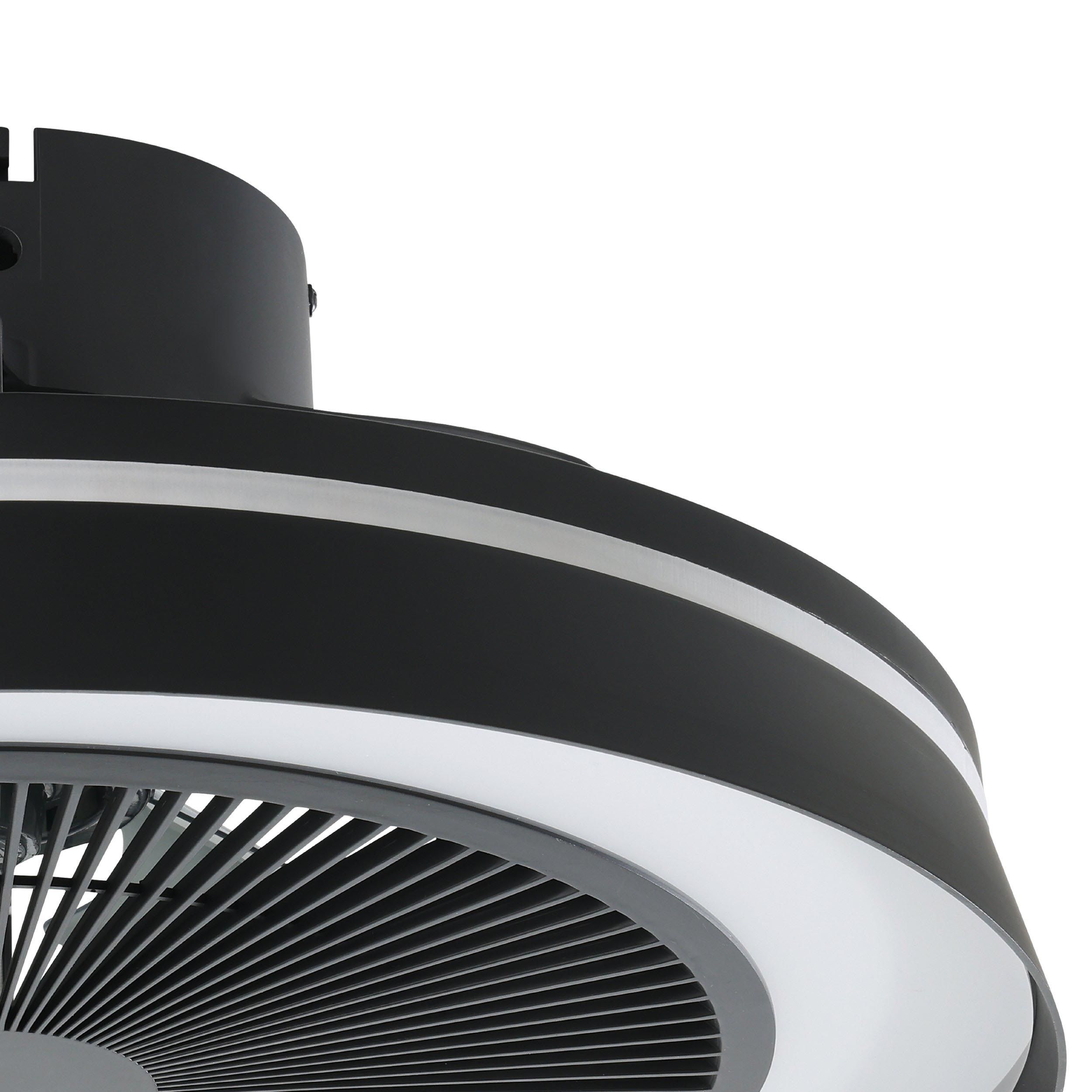 Ventilateur plastique  noir VALLONIA LED INT 3X8,5W