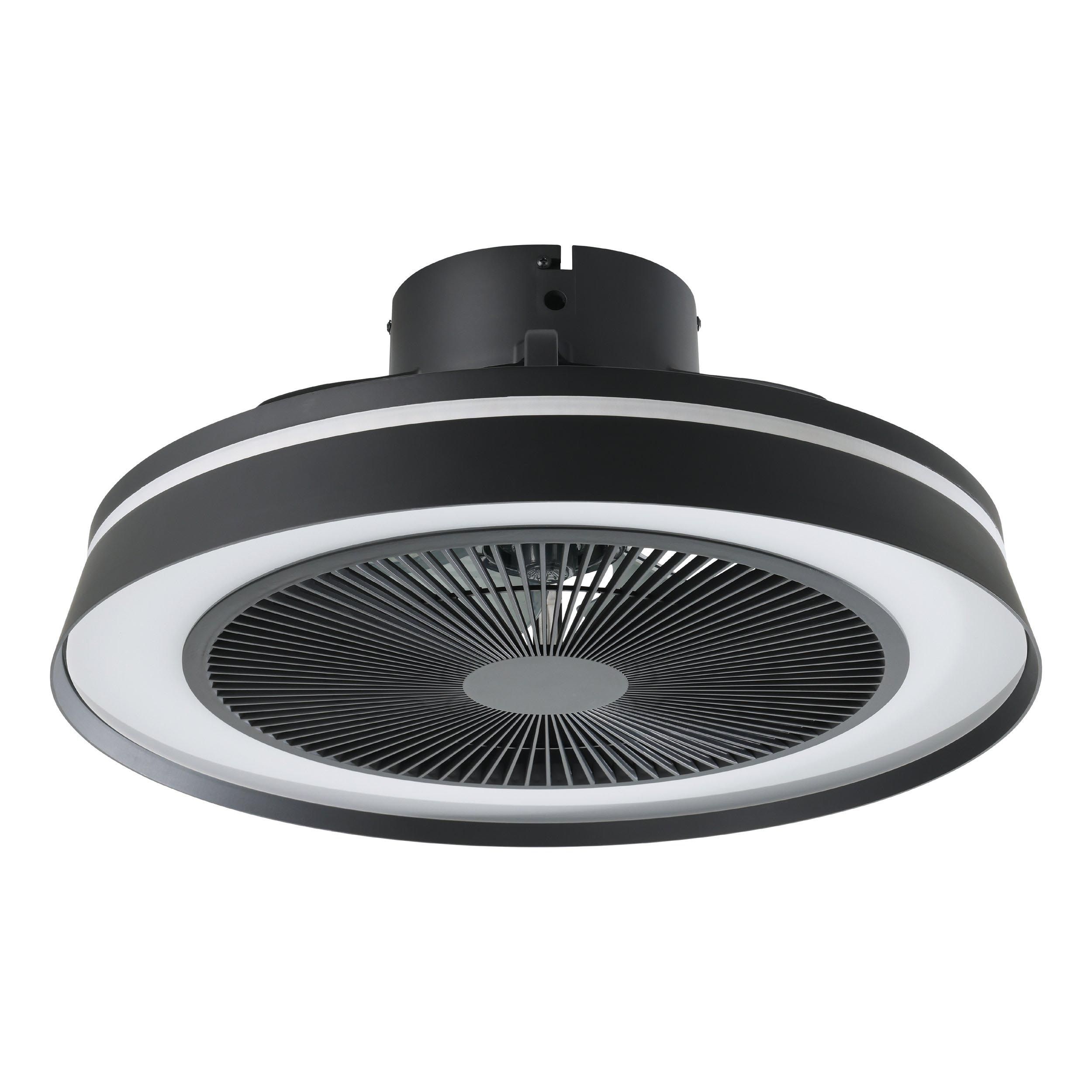 Ventilateur plastique  noir VALLONIA LED INT 3X8,5W