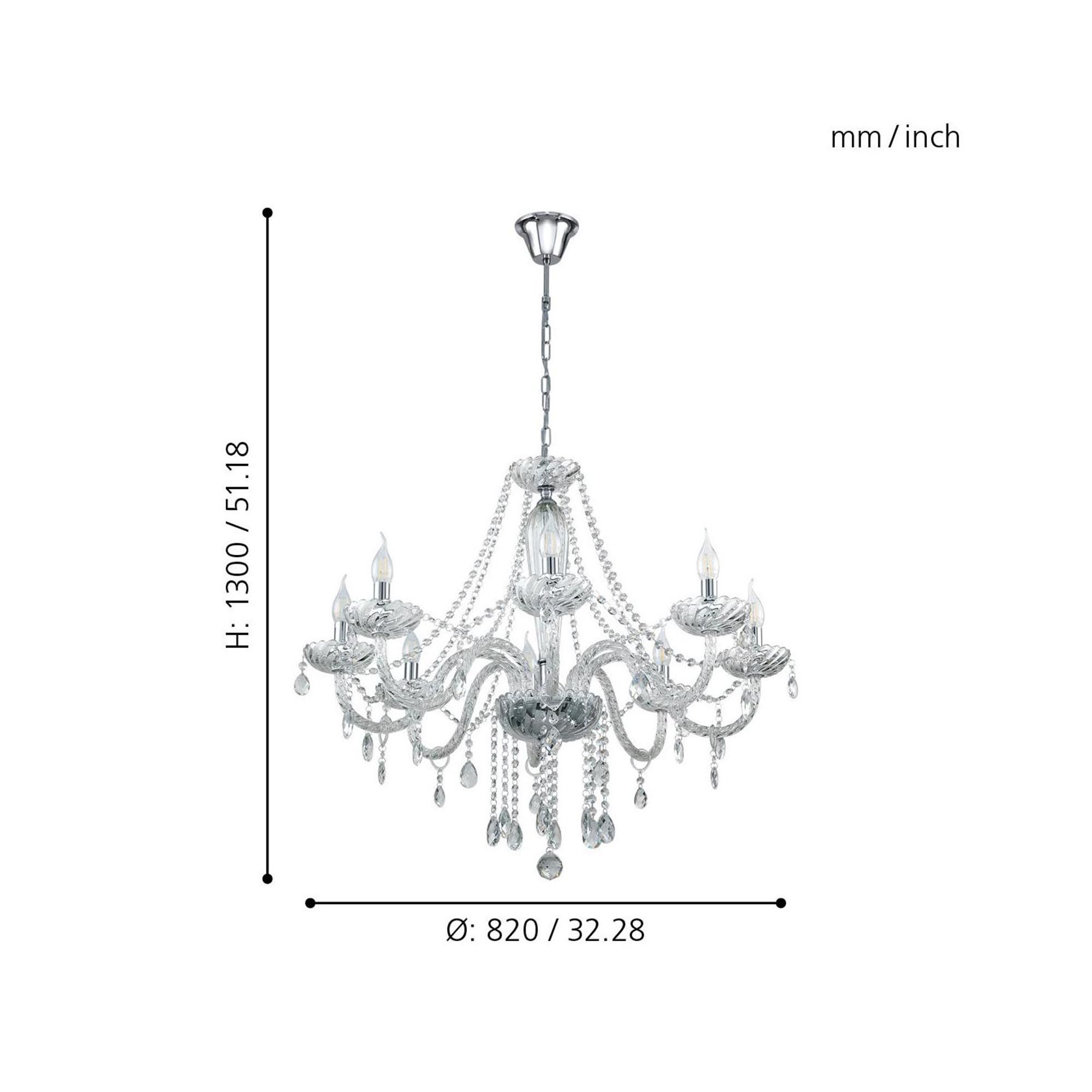 Lustre verre argenté BASILANO 1 E14 8X40W