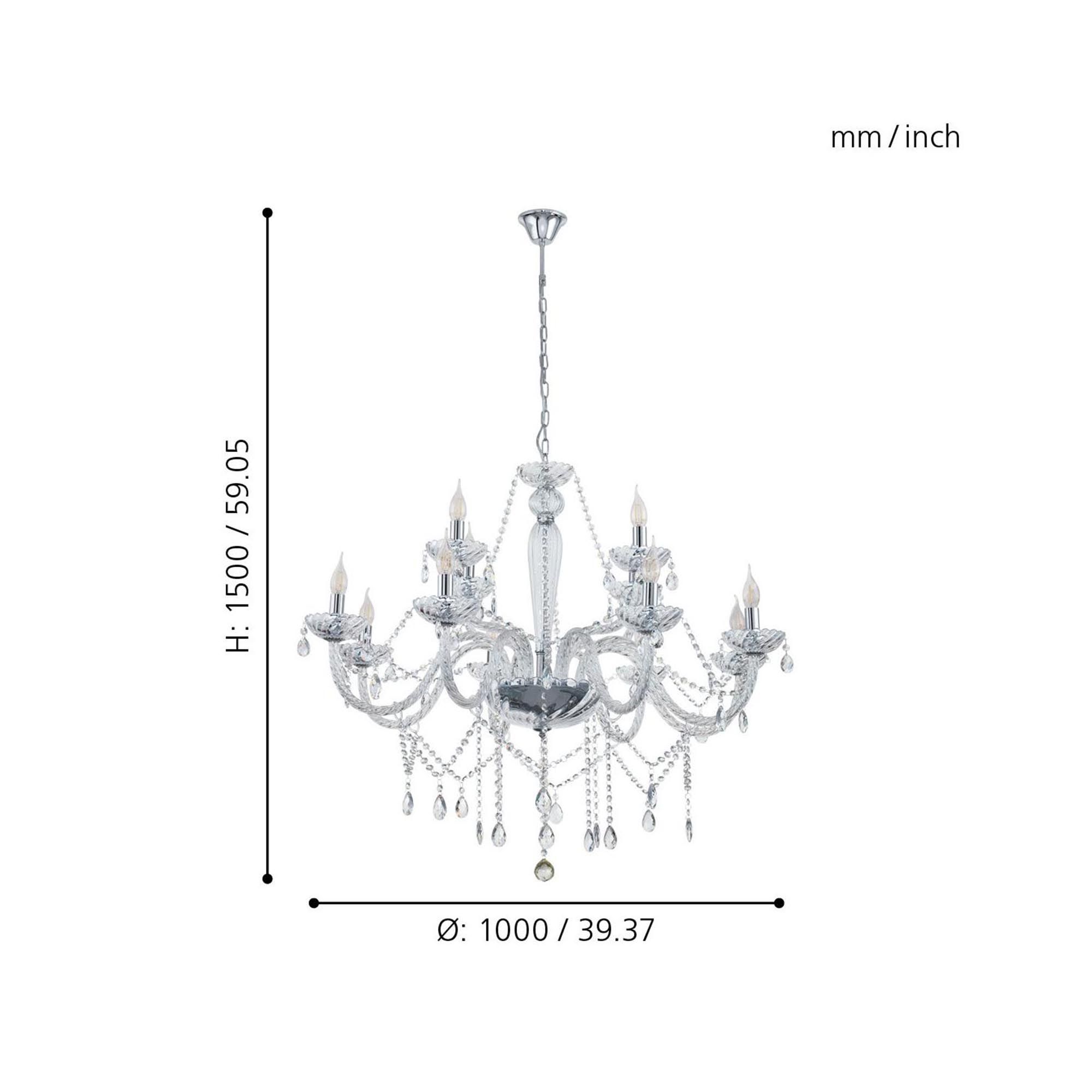 Lustre verre argenté BASILANO 1 E14 12X40W