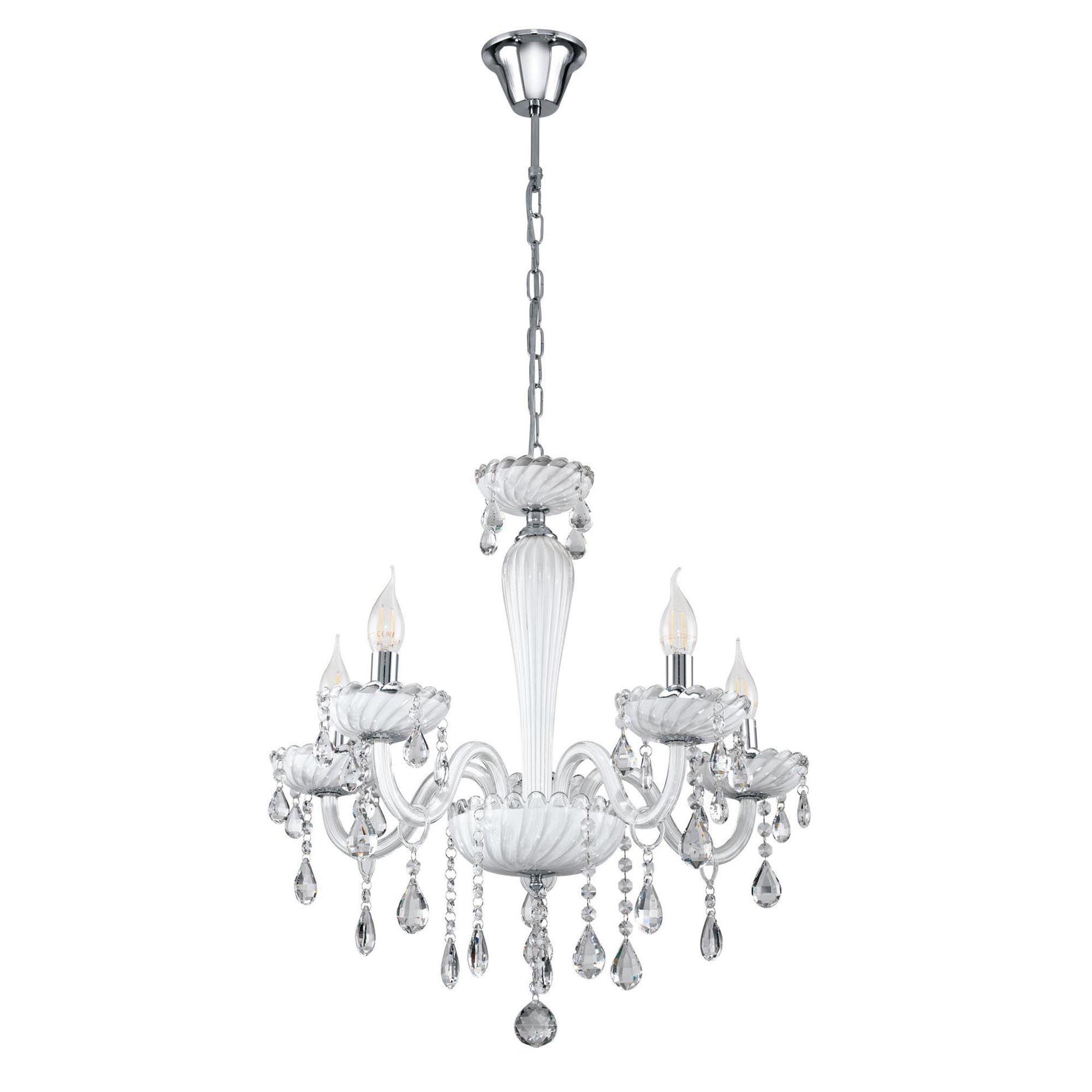 Lustre verre blanc CARPENTO E14 5X40W