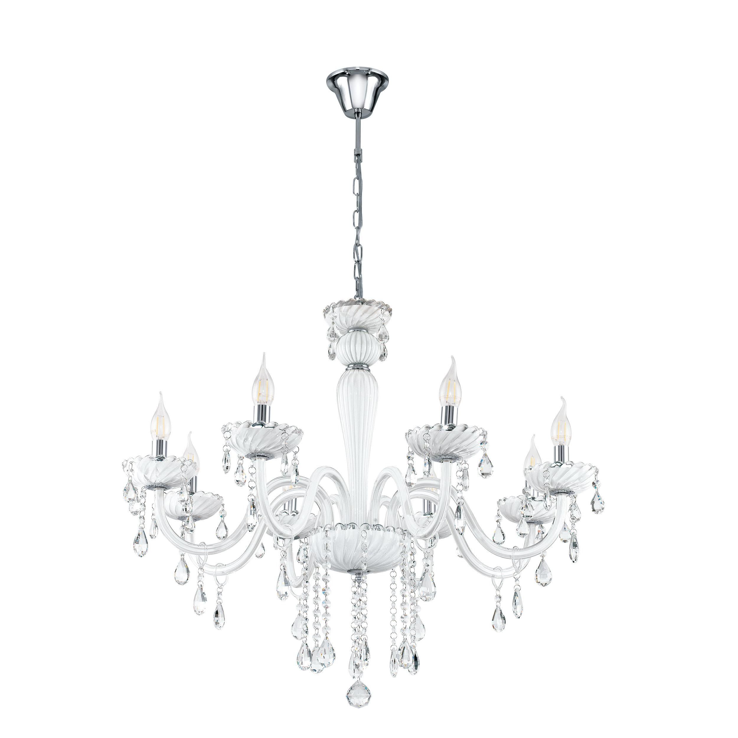 Lustre verre blanc CARPENTO E14 8X40W