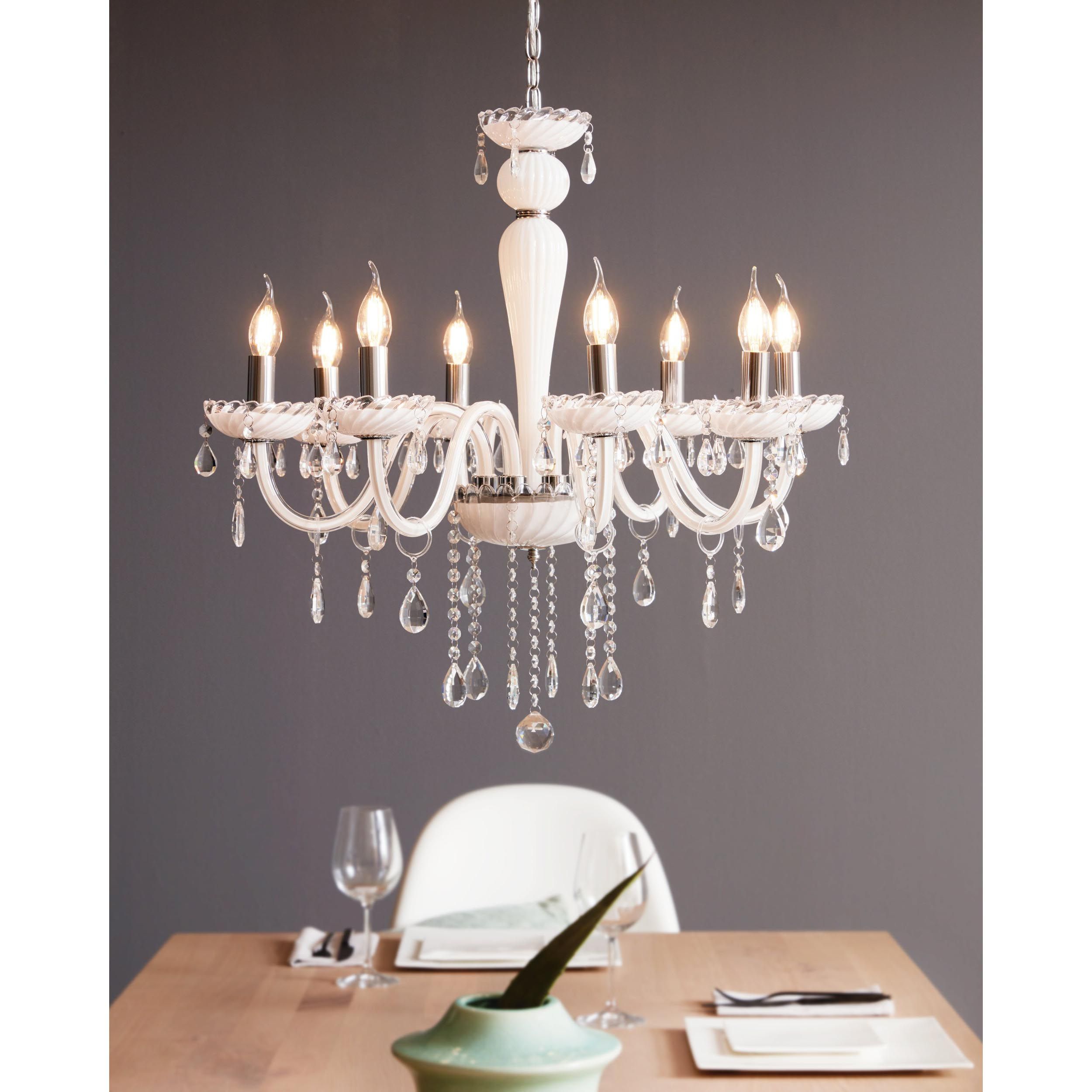 Lustre verre blanc CARPENTO E14 8X40W