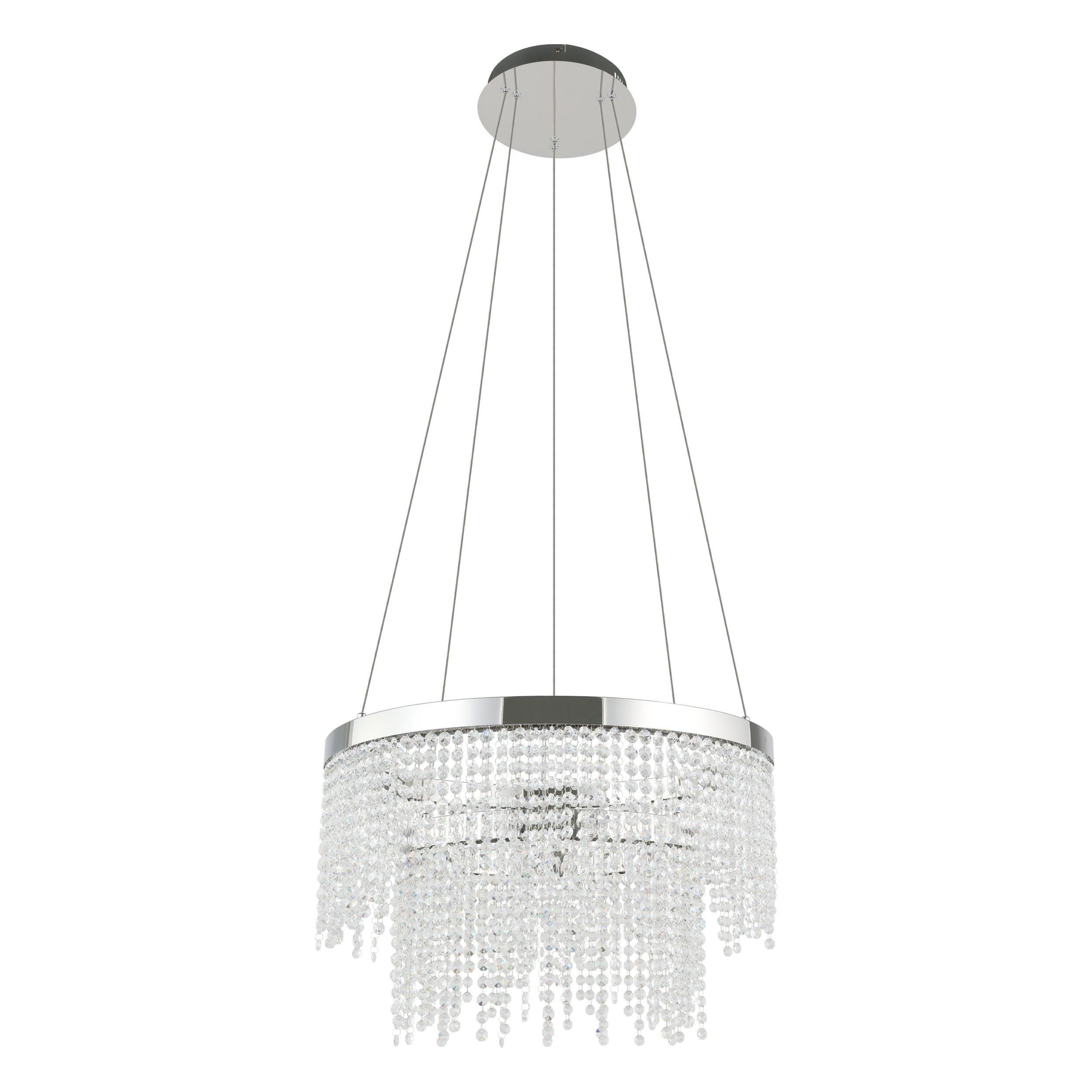 Suspension verre argenté ANTELAO LED INT 1X45W