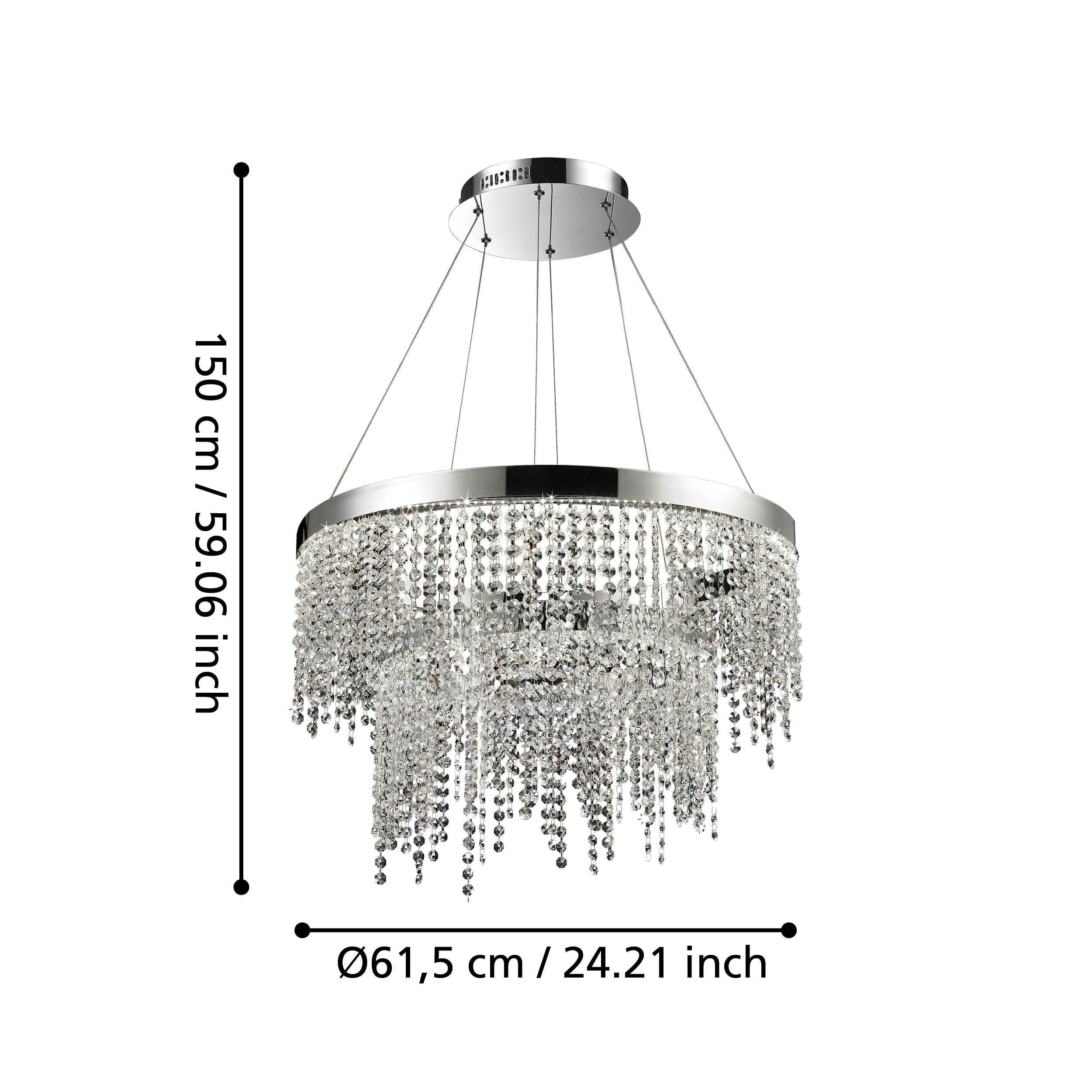 Suspension verre argenté ANTELAO LED INT 1X45W