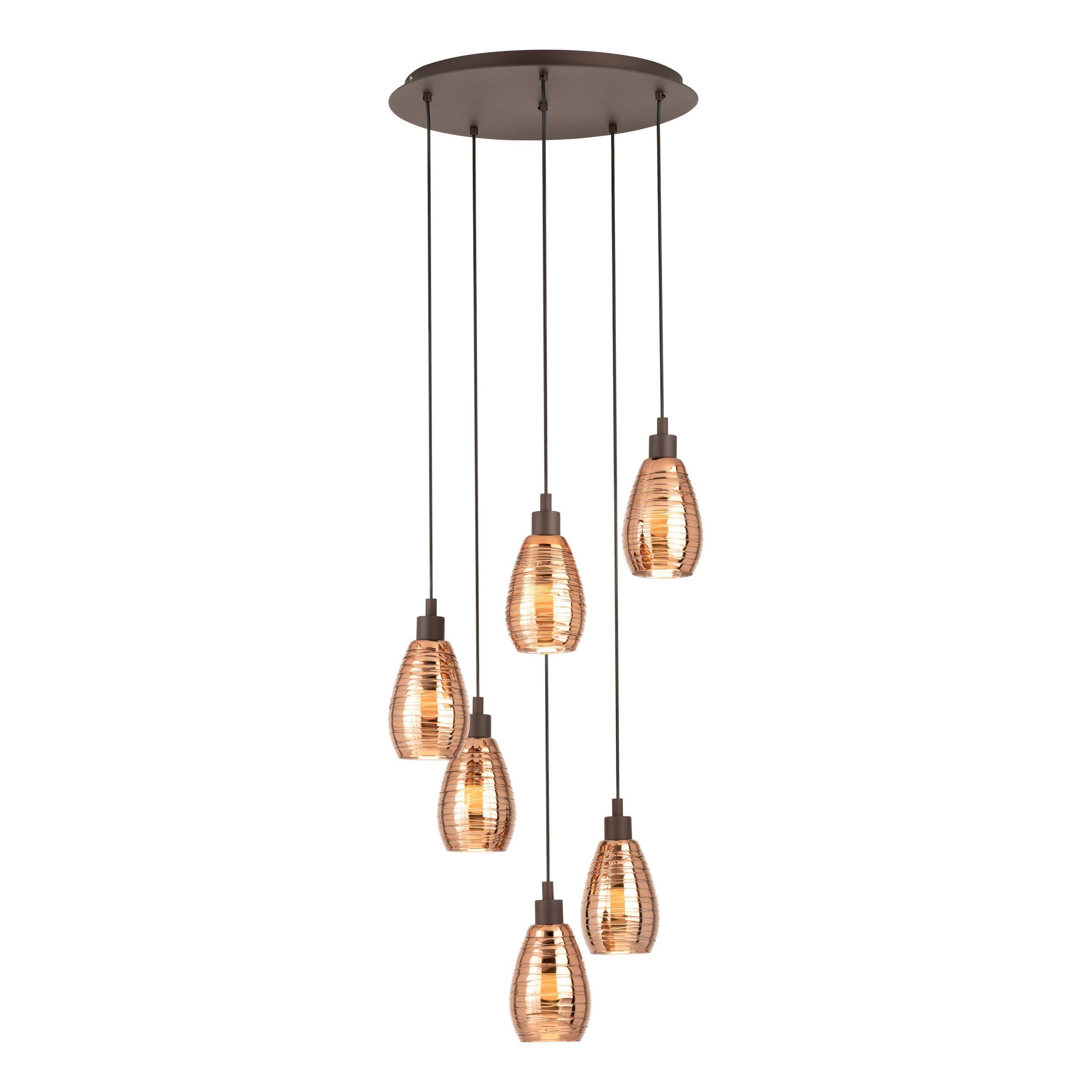 Suspension métal marron SIRACUSA E27 6X60W