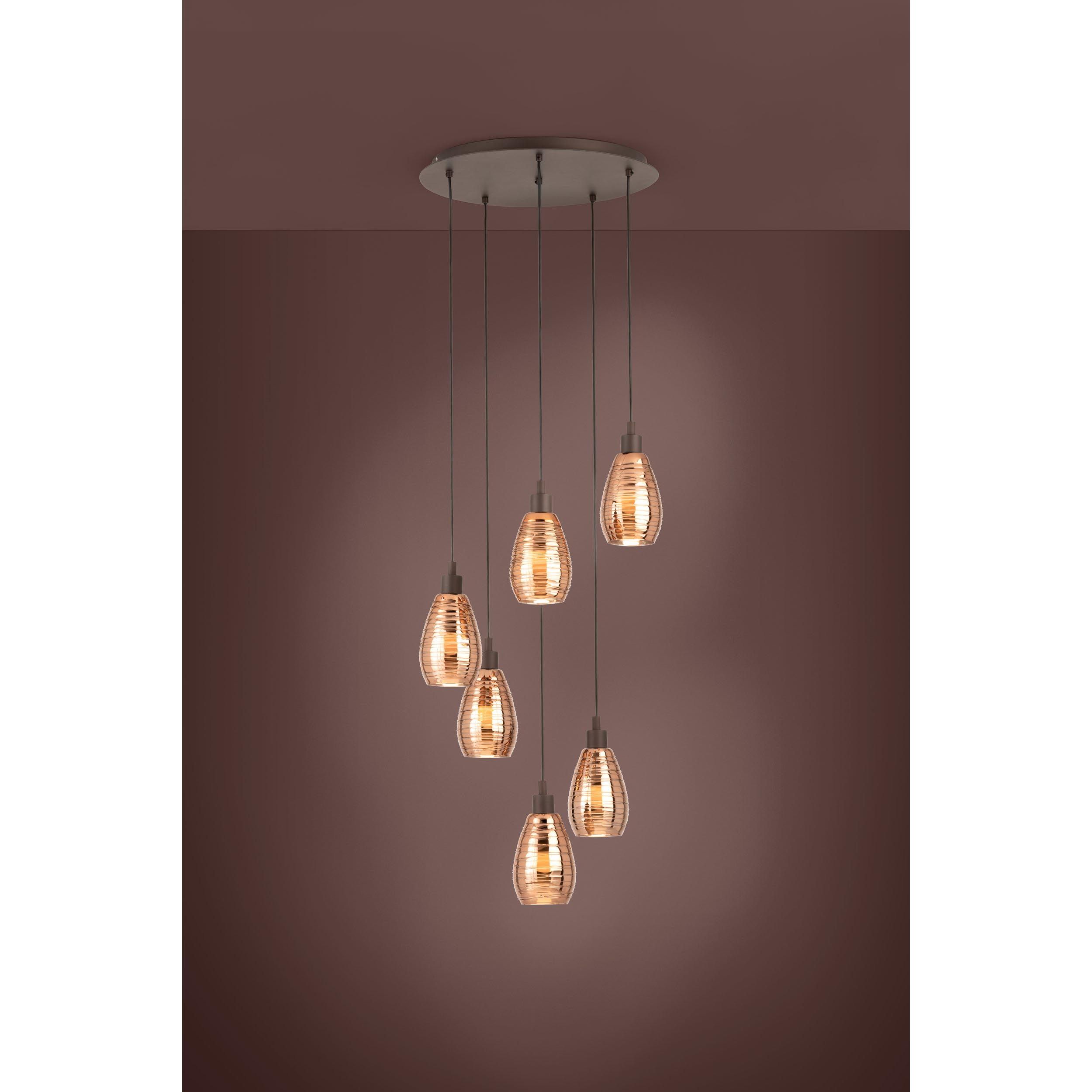 Suspension métal marron SIRACUSA E27 6X60W