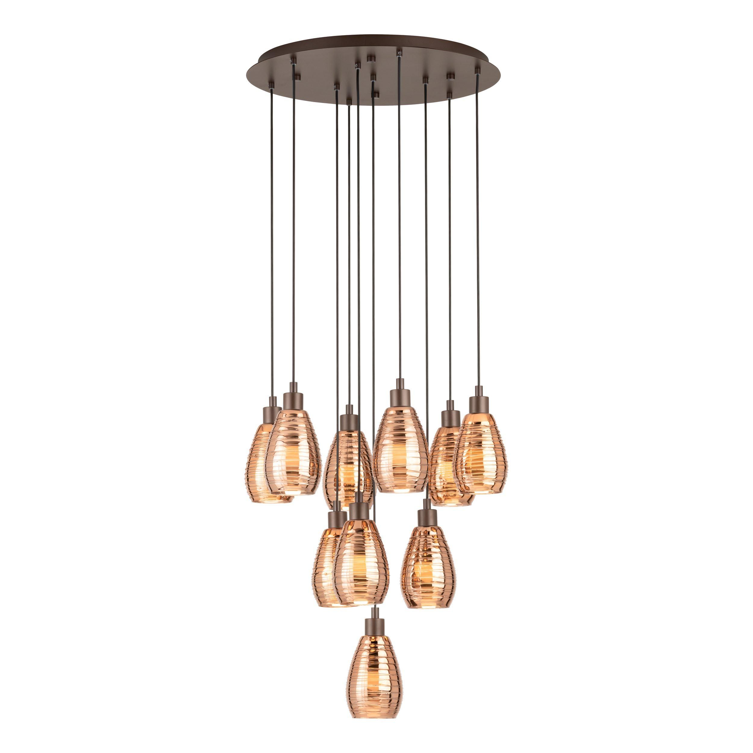 Suspension métal marron SIRACUSA E27 10X60W