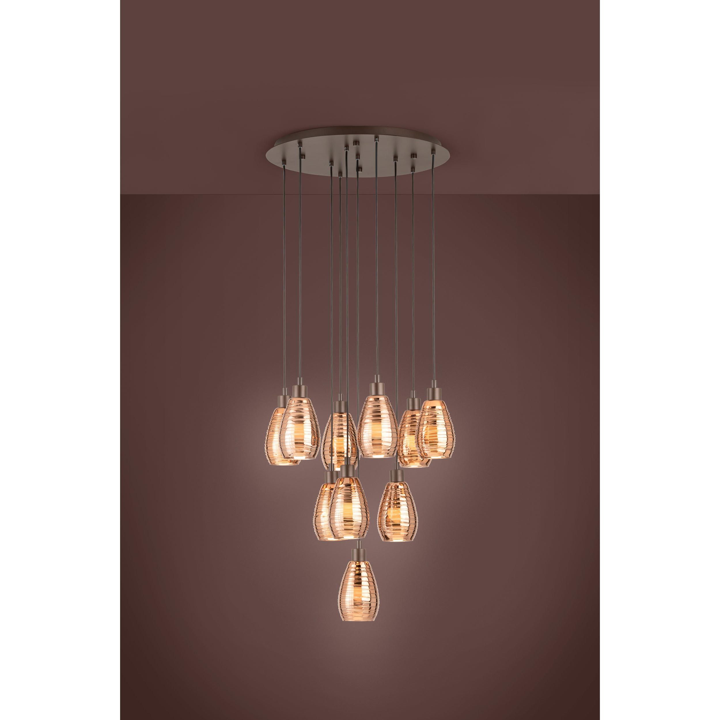 Suspension métal marron SIRACUSA E27 10X60W