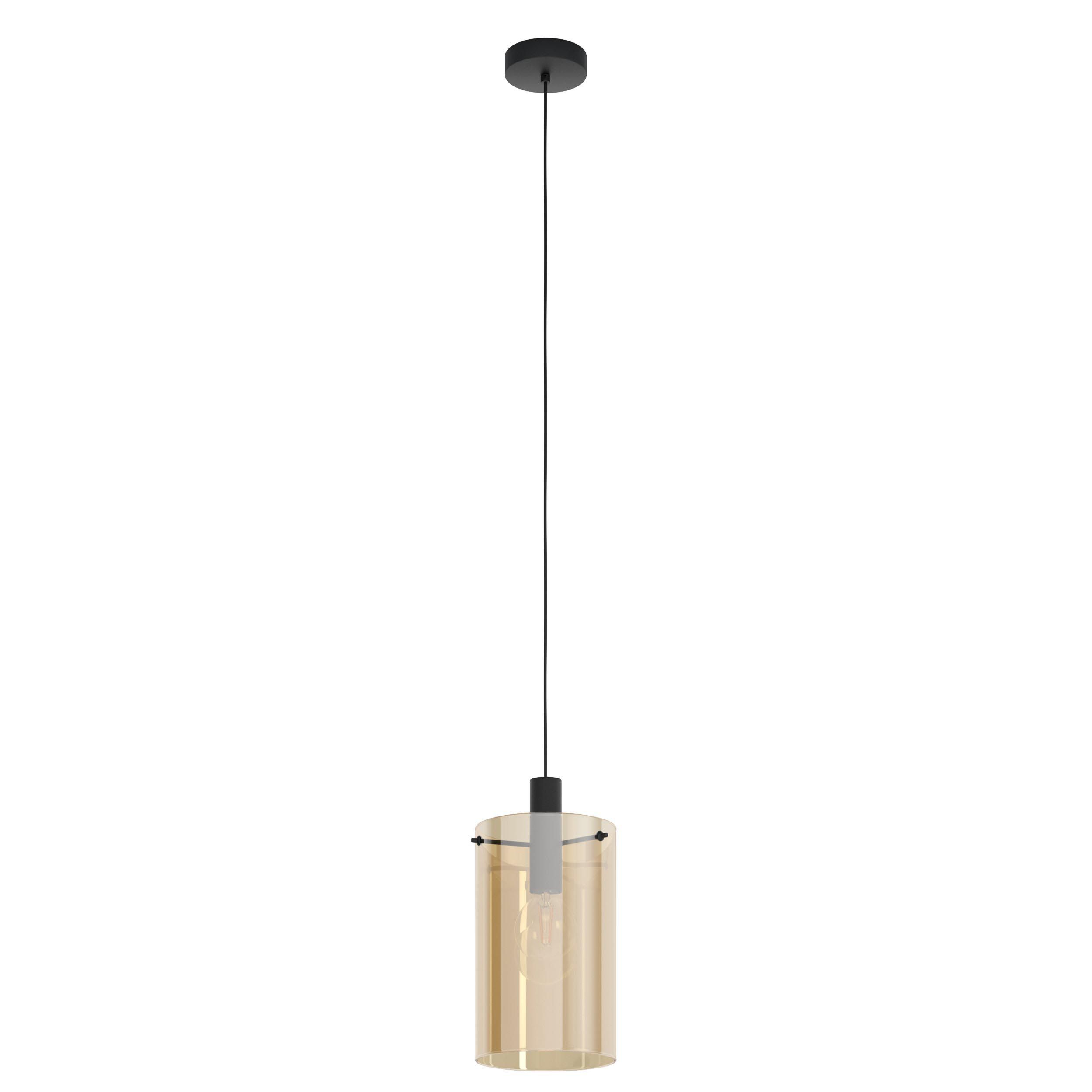 Suspension verre ambre POLVERARA E27 1X40W