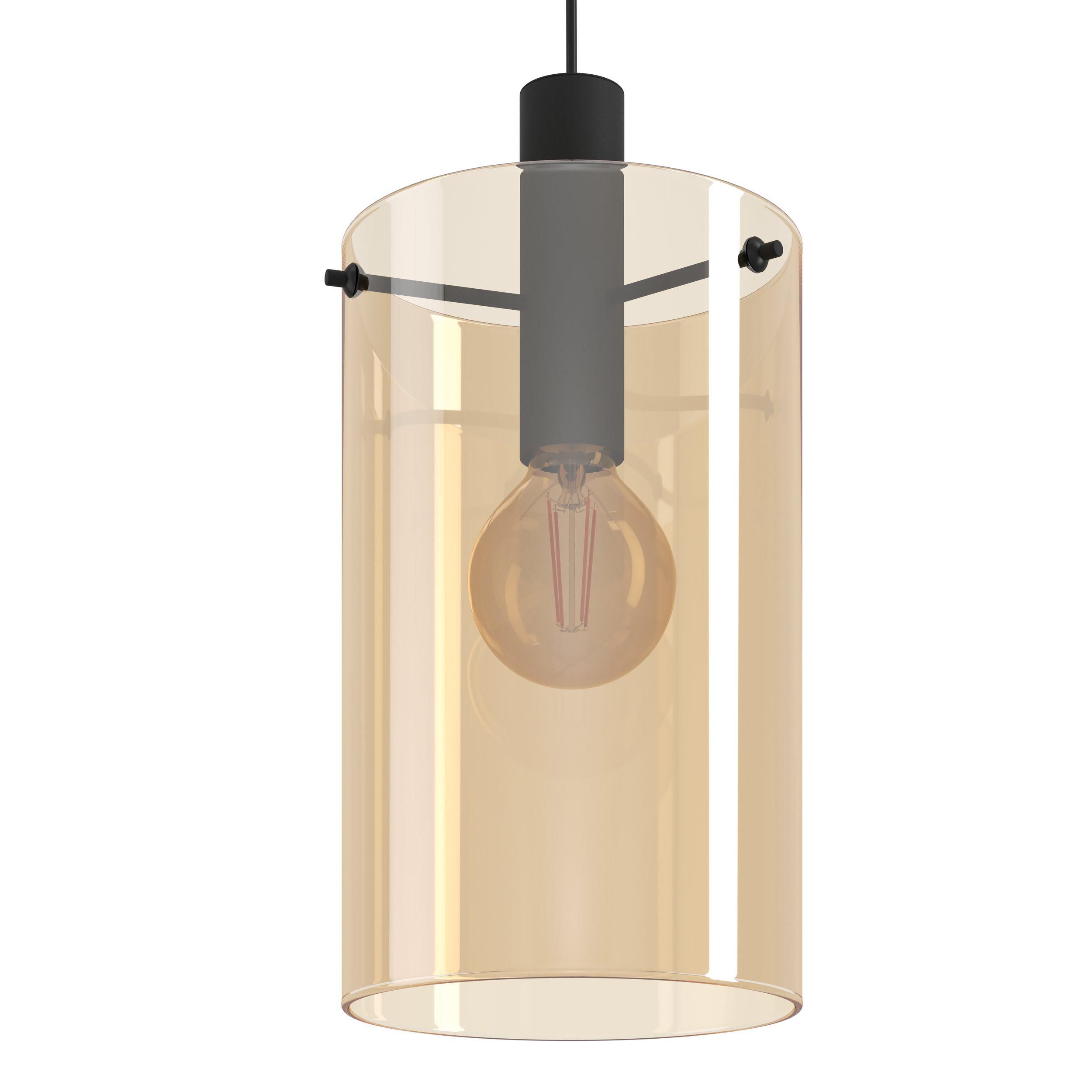 Suspension verre ambre POLVERARA E27 2X40W