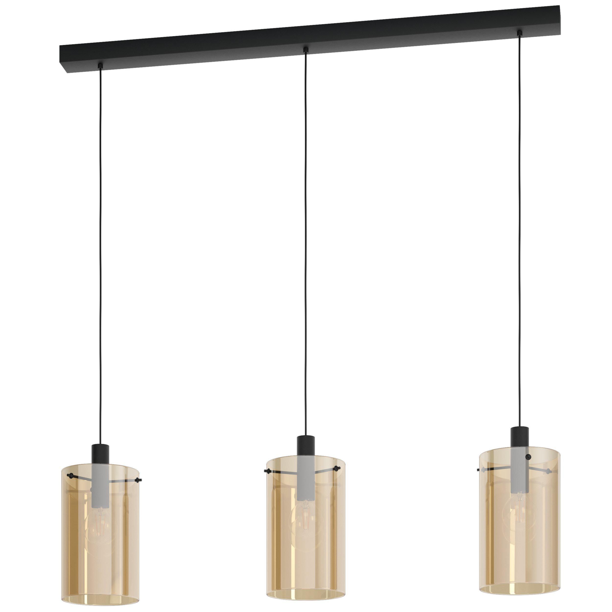 Suspension verre ambre POLVERARA E27 3X40W