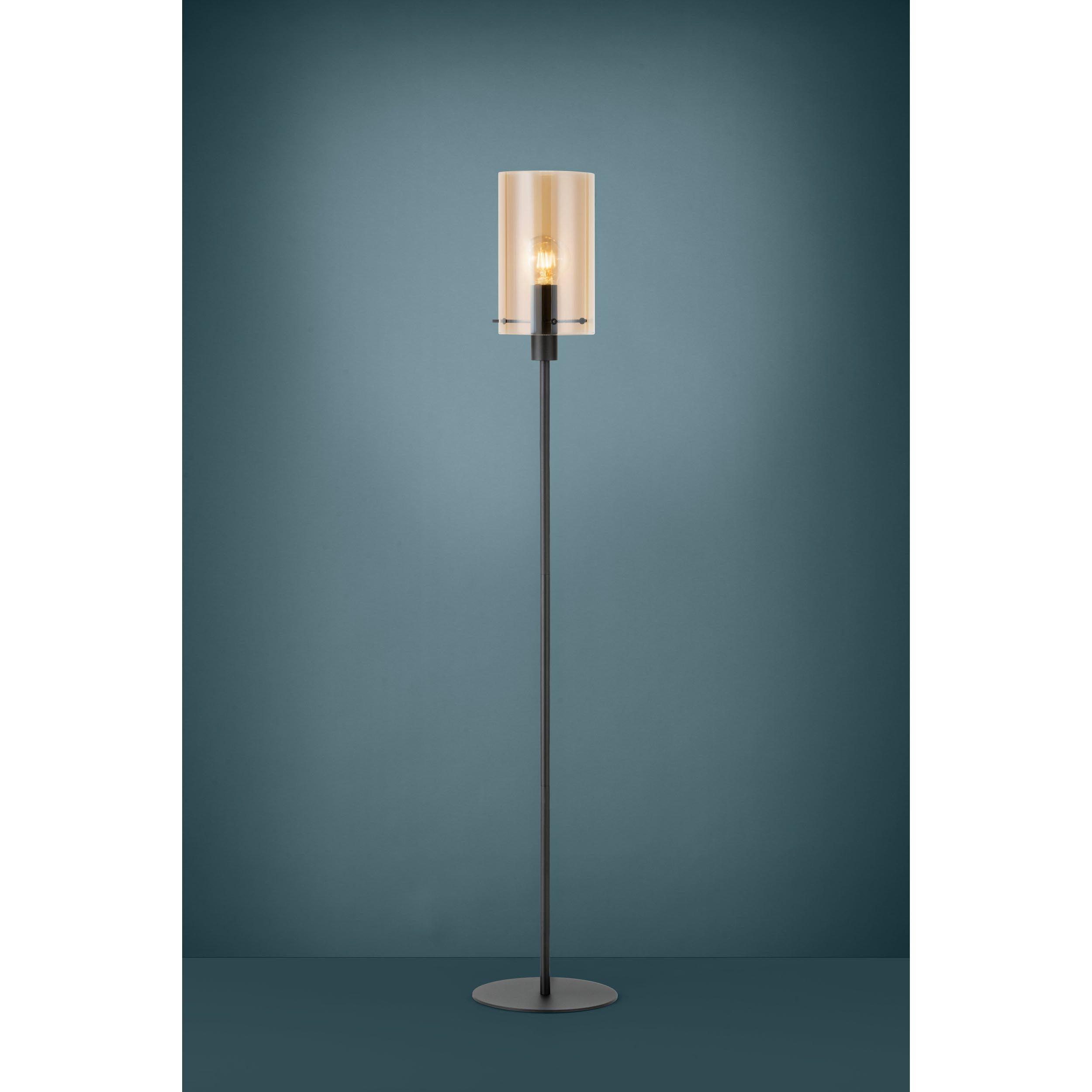 Lampadaire verre ambre POLVERARA E27 1X40W