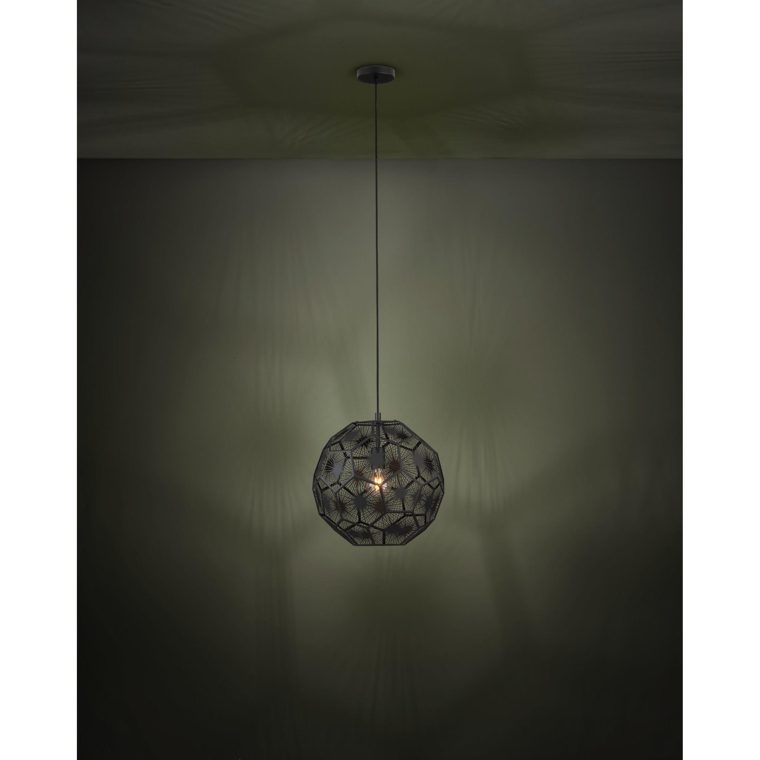 Suspension métal noir SKOURA d41 1 E27 1X60W