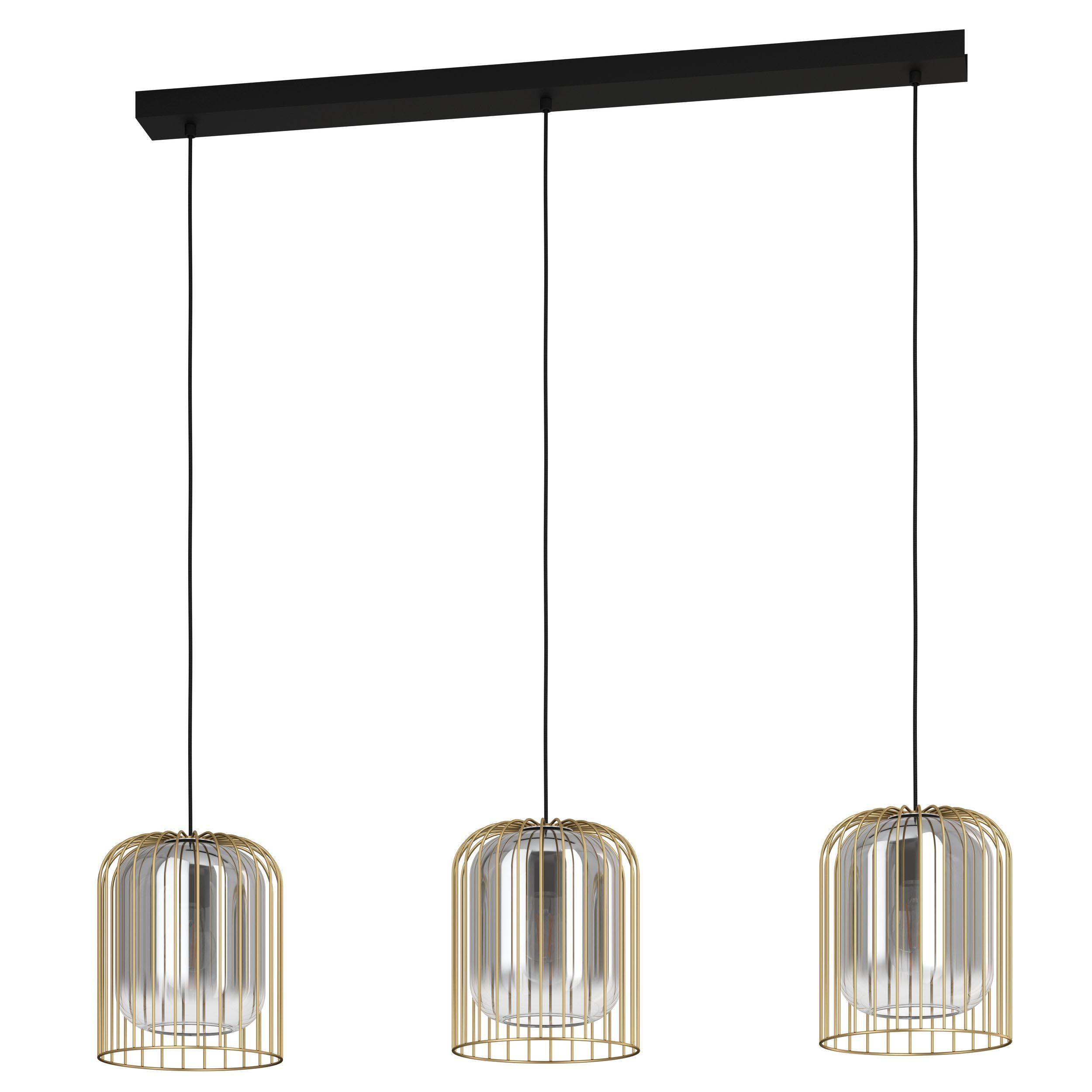 Suspension verre noir CAMINATA E27 3X40W