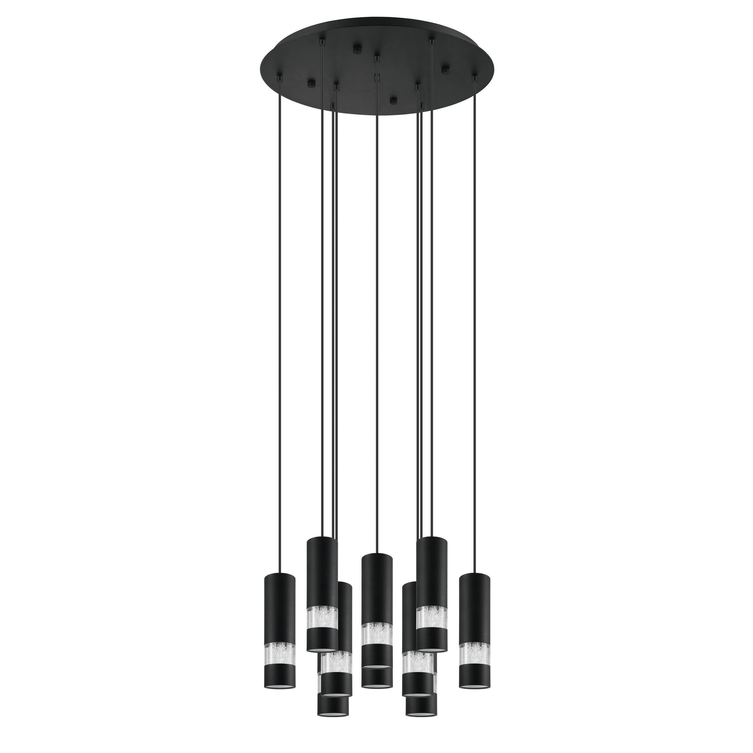 Suspension cascade en métal noir BERNABETA GU10 10X4,6W