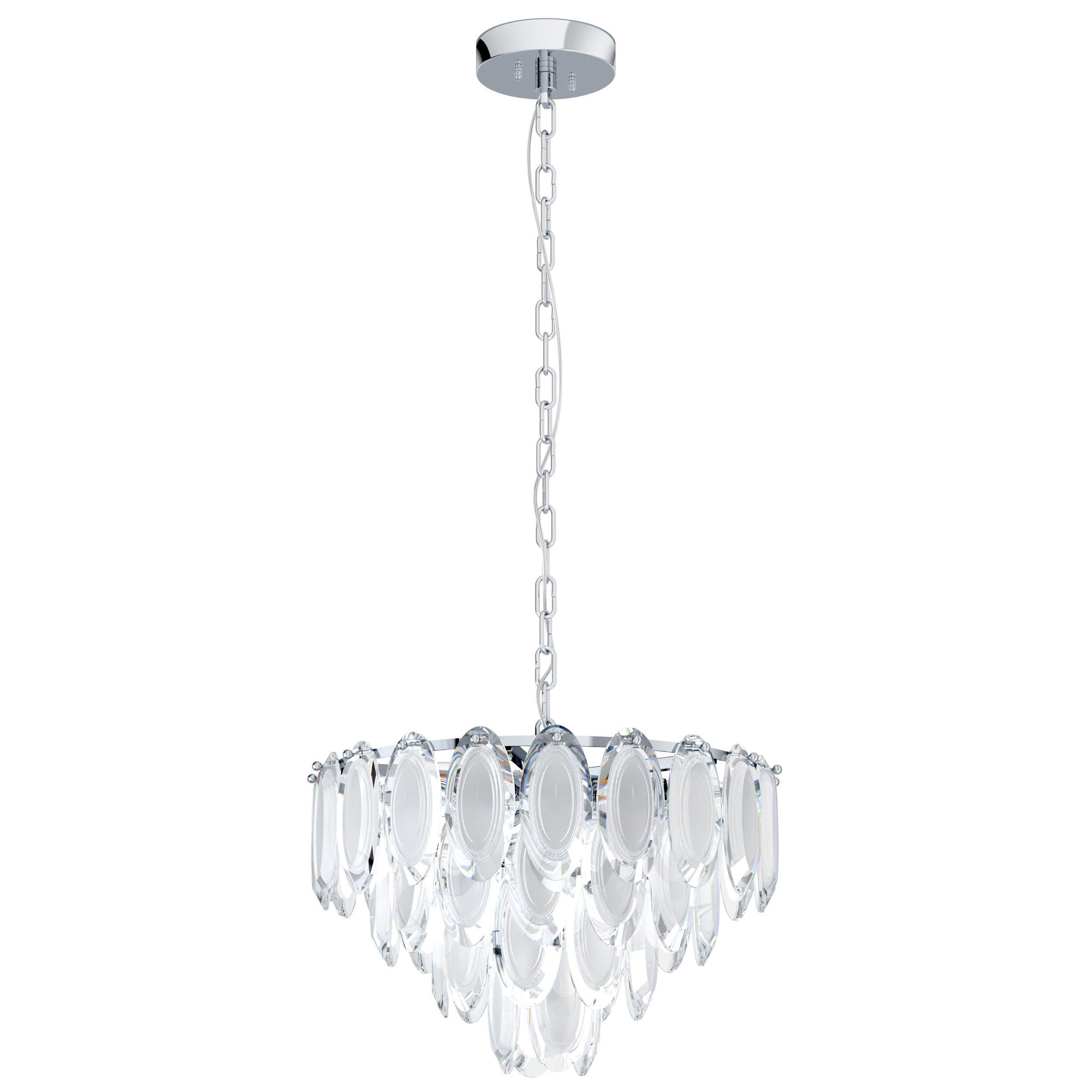 Suspension verre argenté CARVARIO D48,5CM E14 7X40W