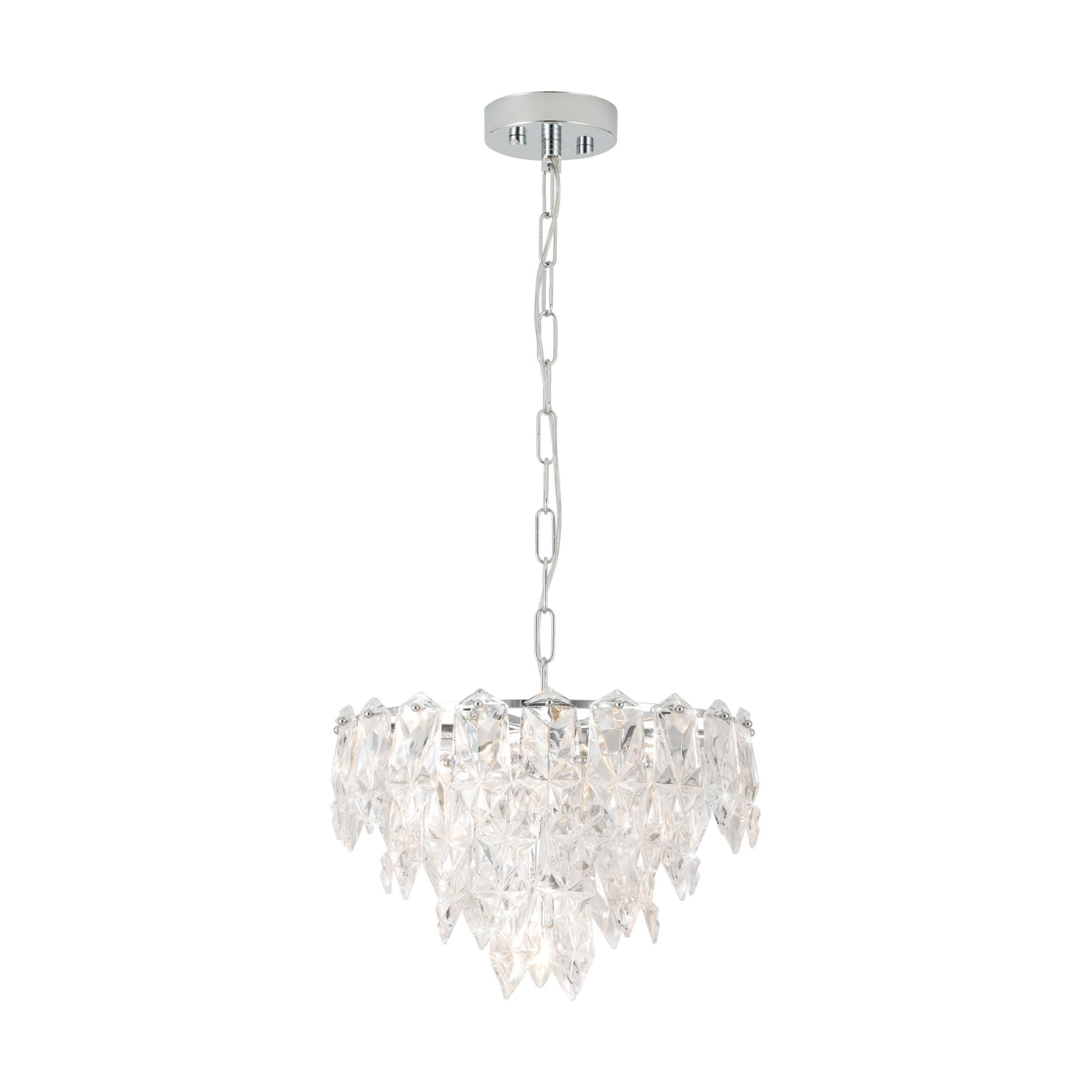 Suspension verre argenté CARVARIO D47CM E14 7X40W