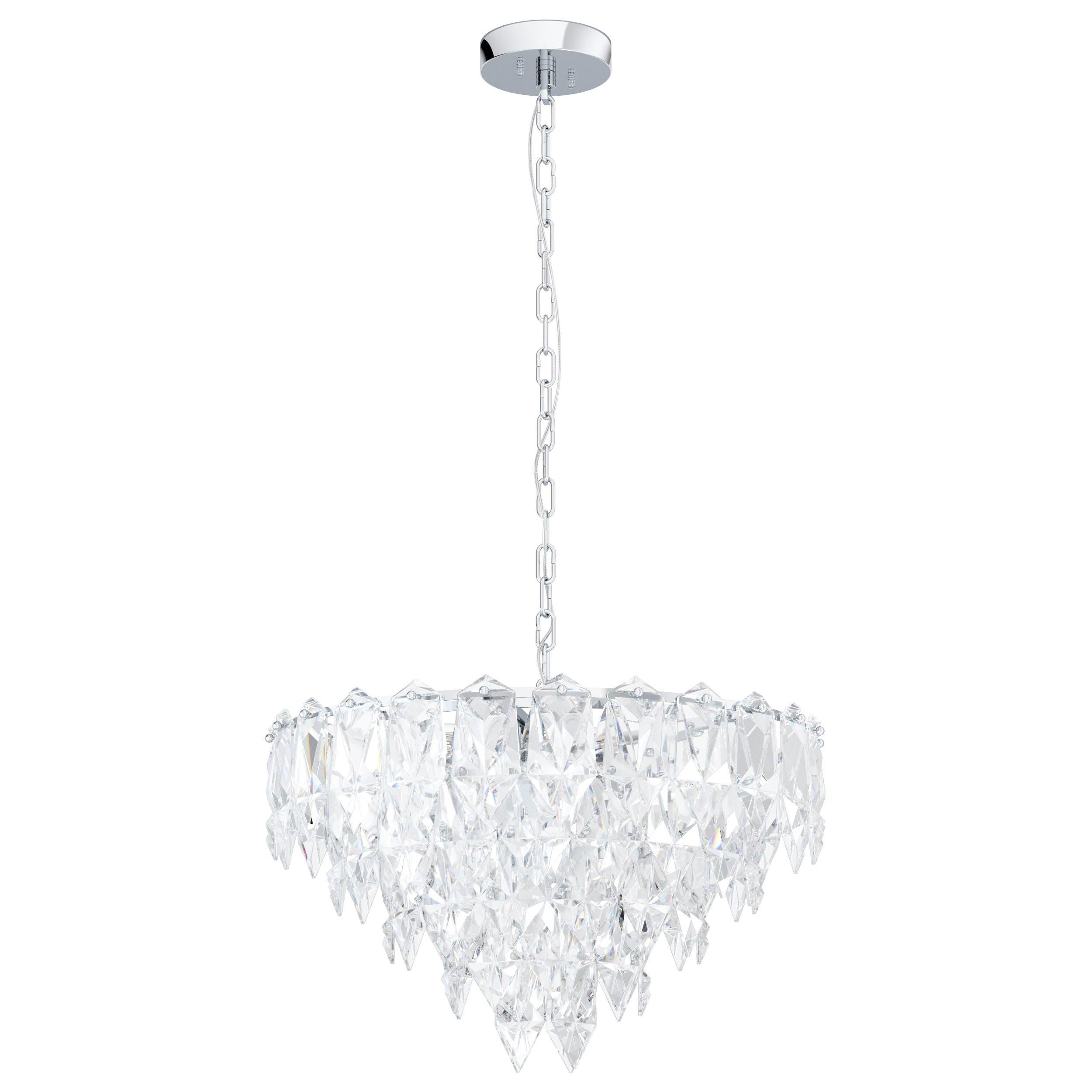 Suspension verre argenté CARVARIO E14 10X40W