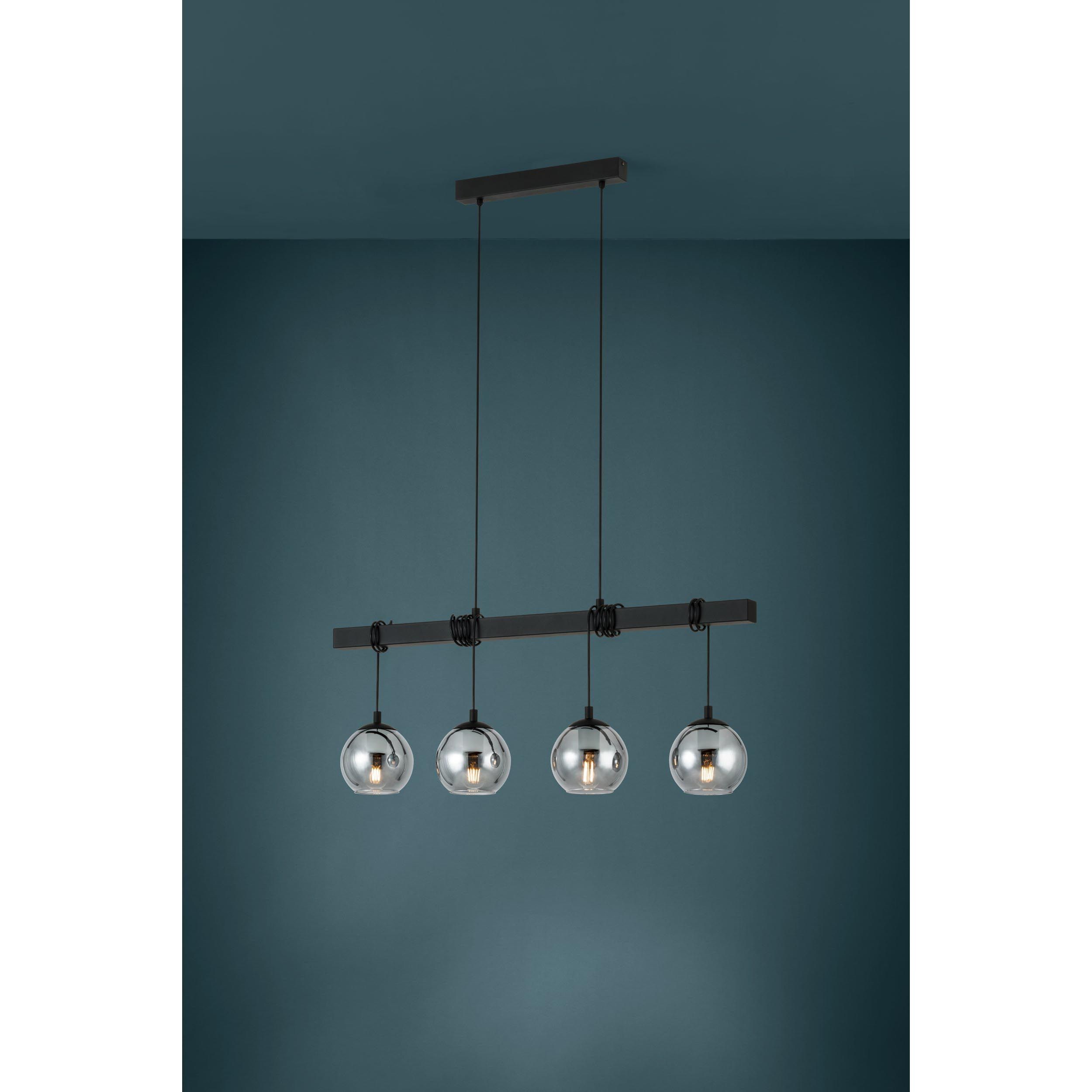 Suspension métal noir ARGALLO E27 4X40W