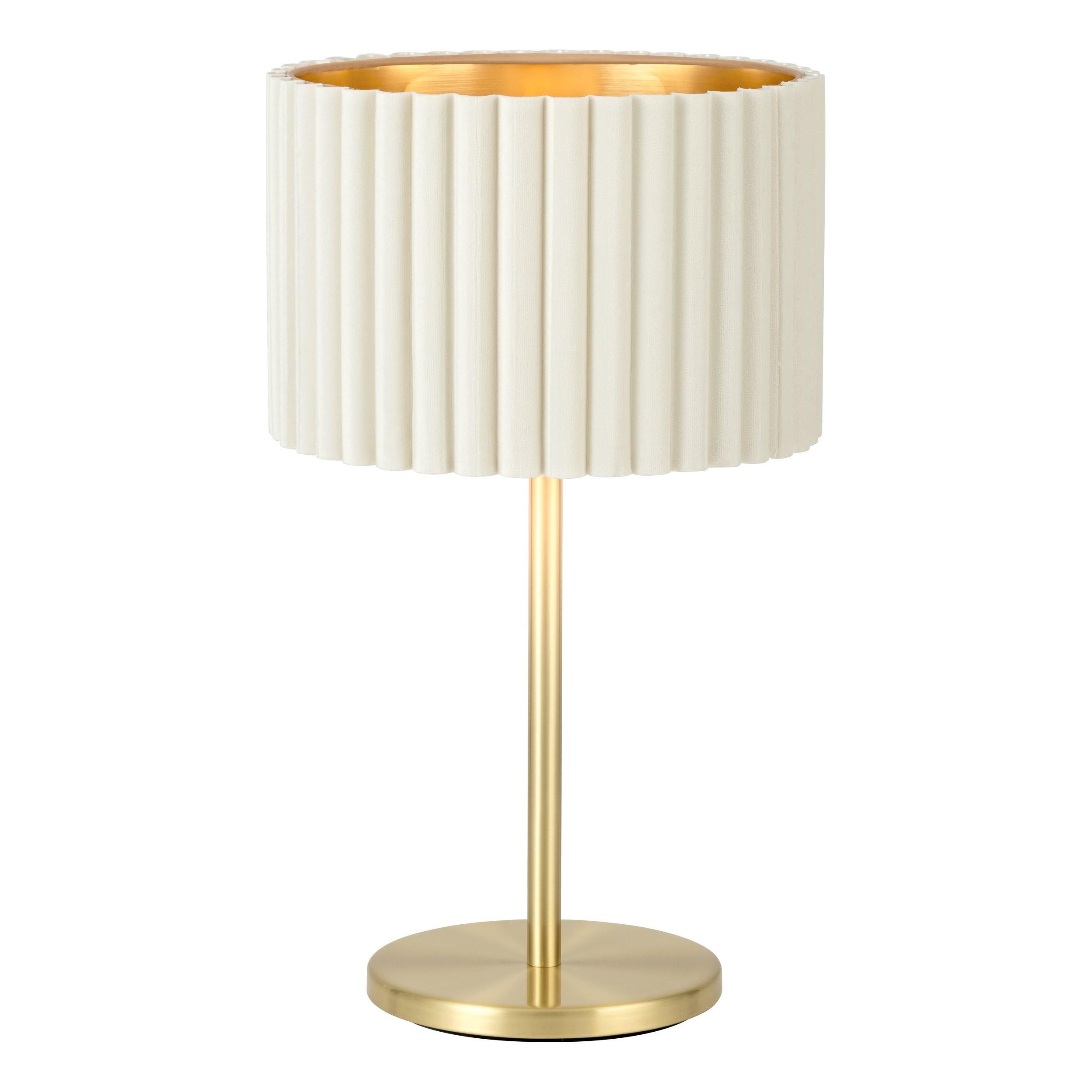 Lampe de table velours blanc TAMARESCO E27 1X40W