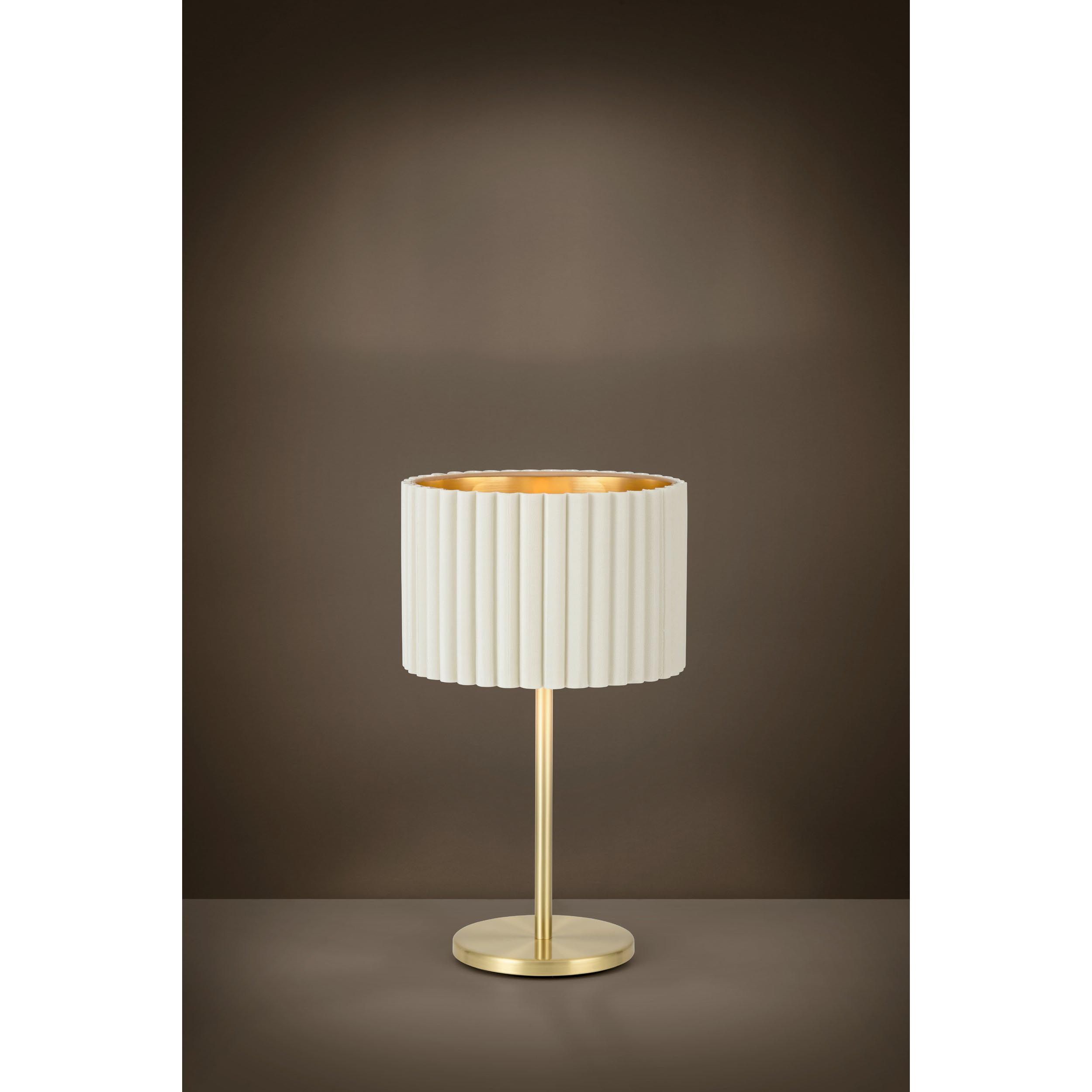 Lampe de table velours blanc TAMARESCO E27 1X40W