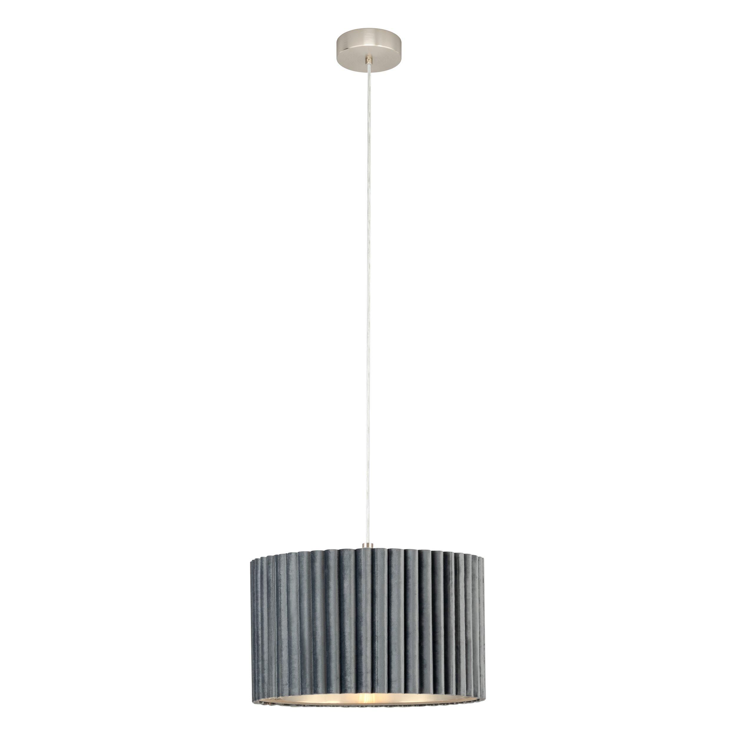 Suspension velours gris TAMARESCO E27 1X40W