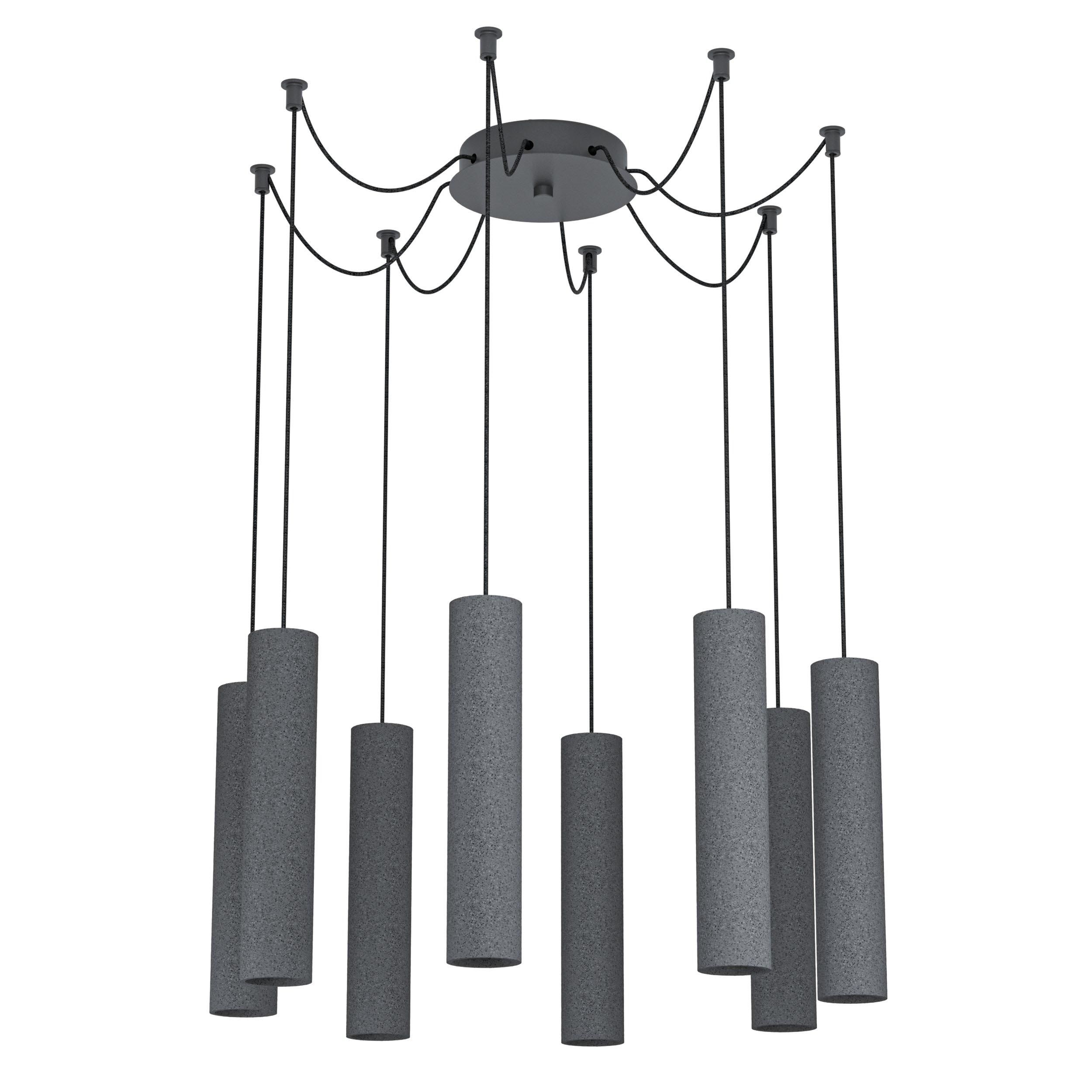 Suspension métal anthracite MENTALONA GU10 8X4,5W