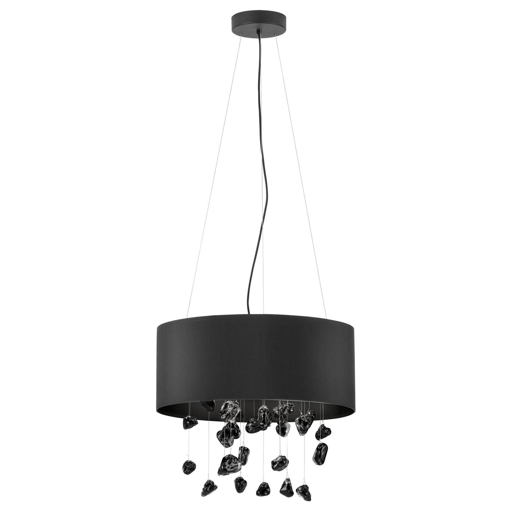 Suspension tissu noir ESCUELA E27 3X16W