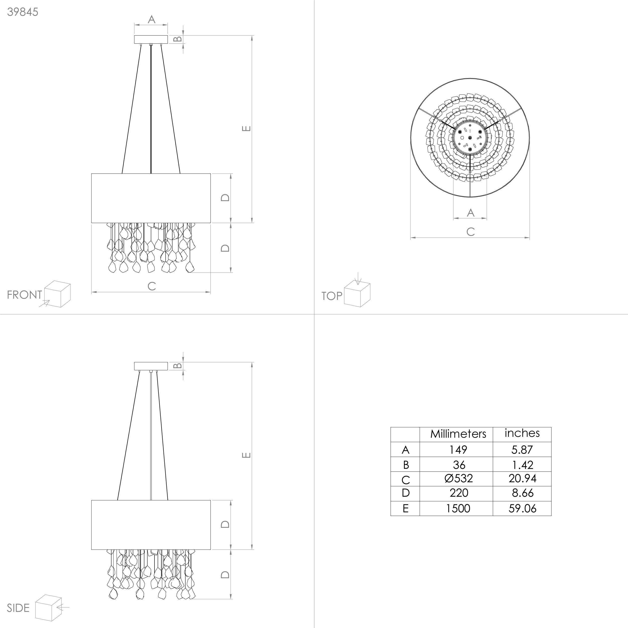 Suspension tissu noir ESCUELA E27 3X16W