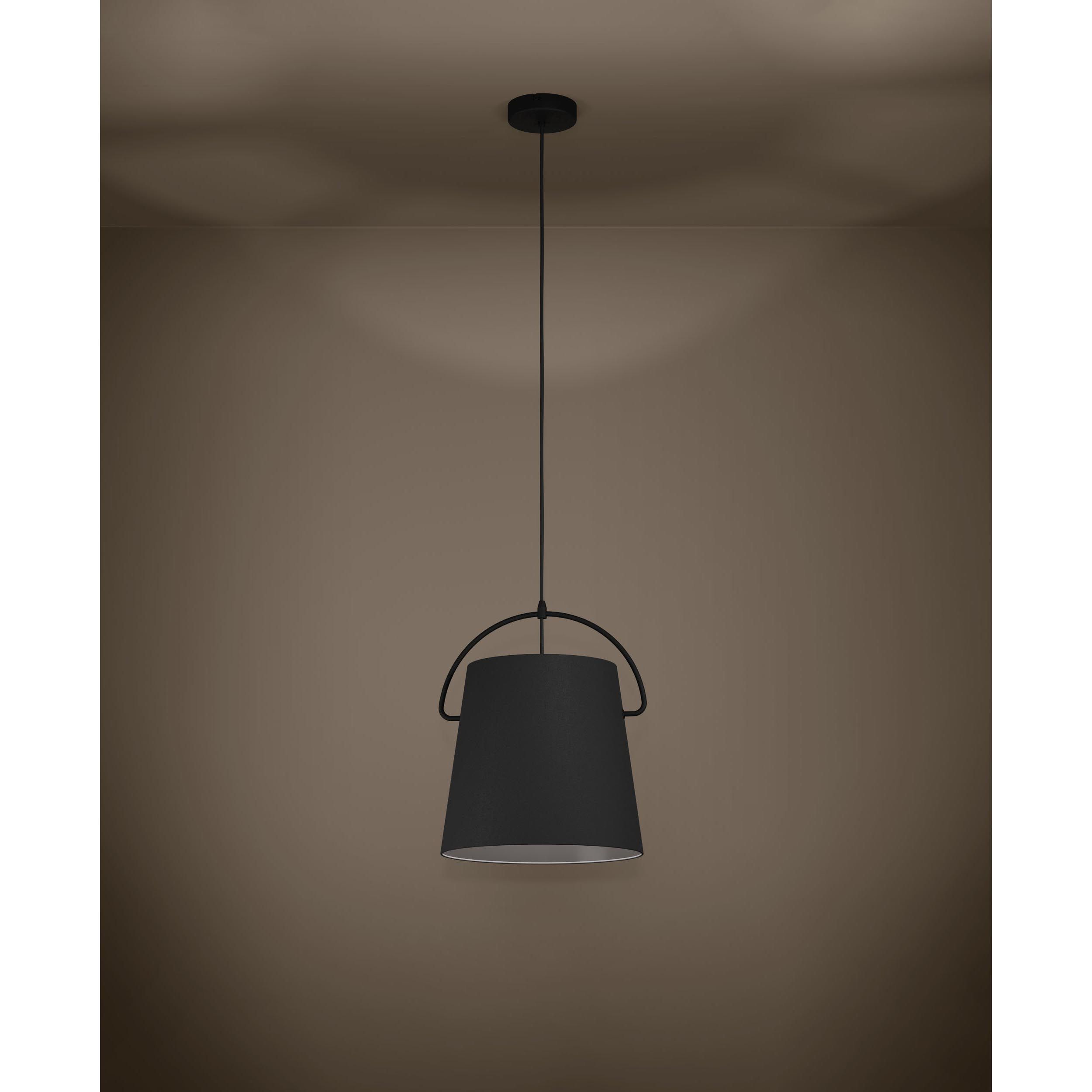 Suspension tissu noir GRANADILLOS E27 1X40W