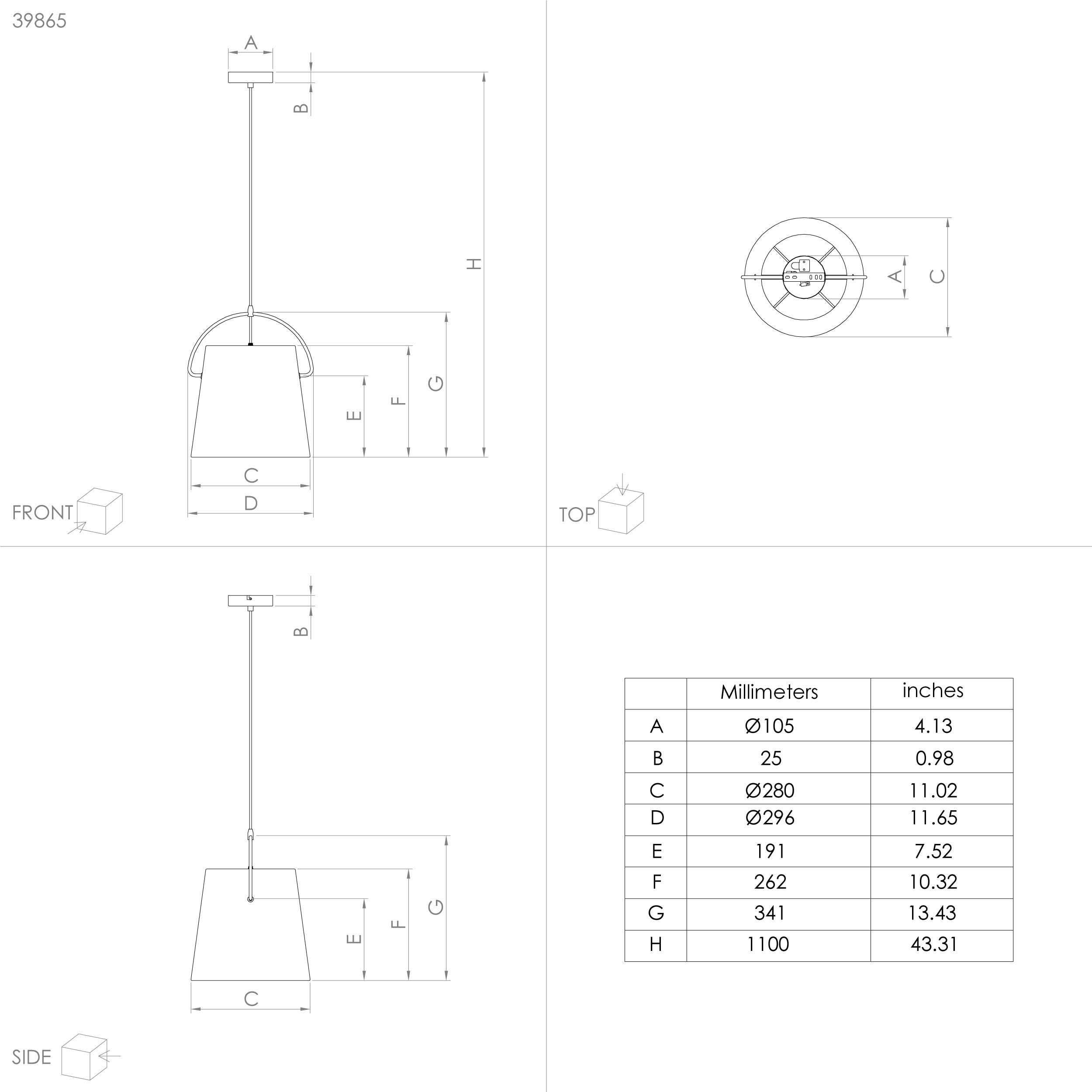 Suspension tissu noir GRANADILLOS E27 1X40W