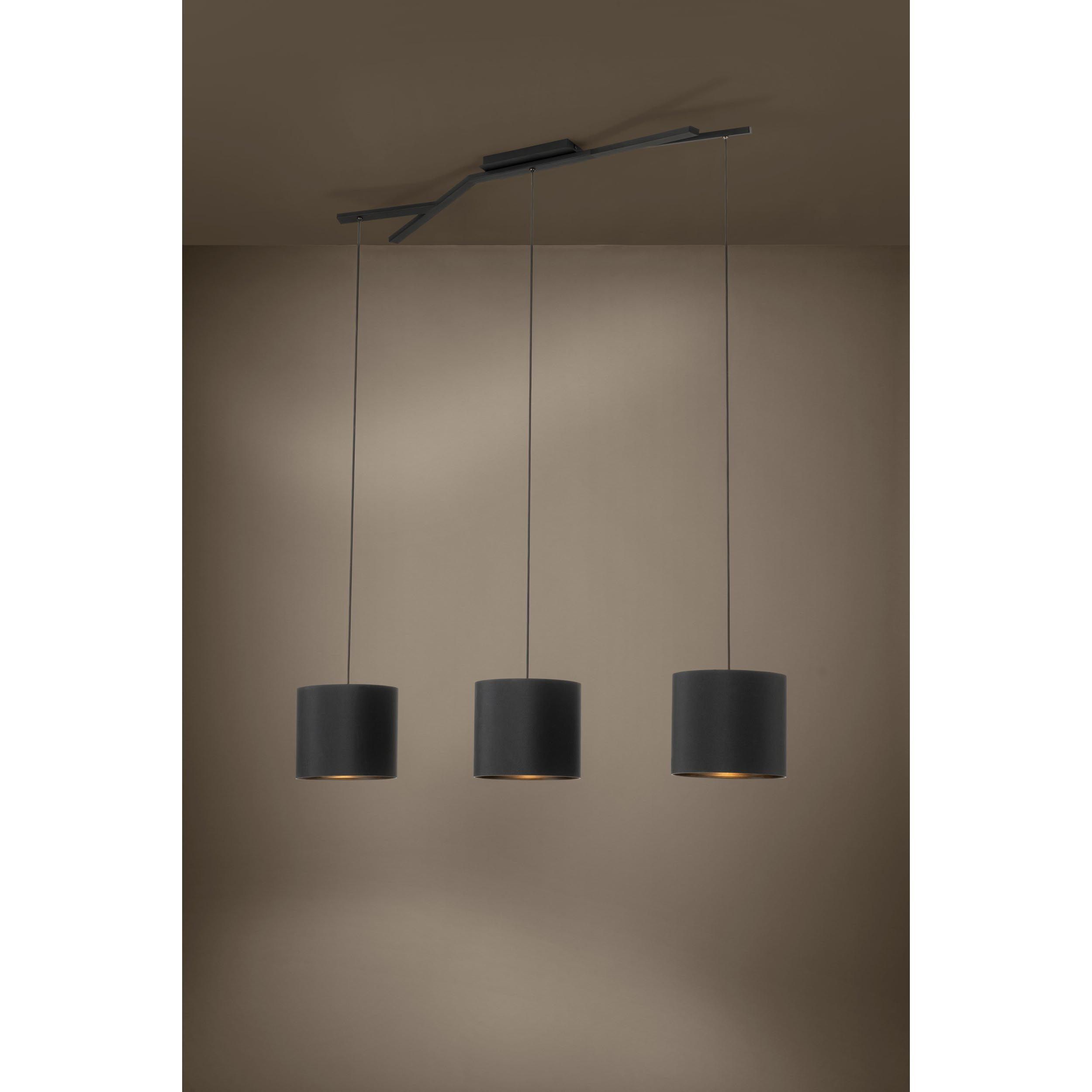 Suspension tissu noir BALNARIO E27 3X40W