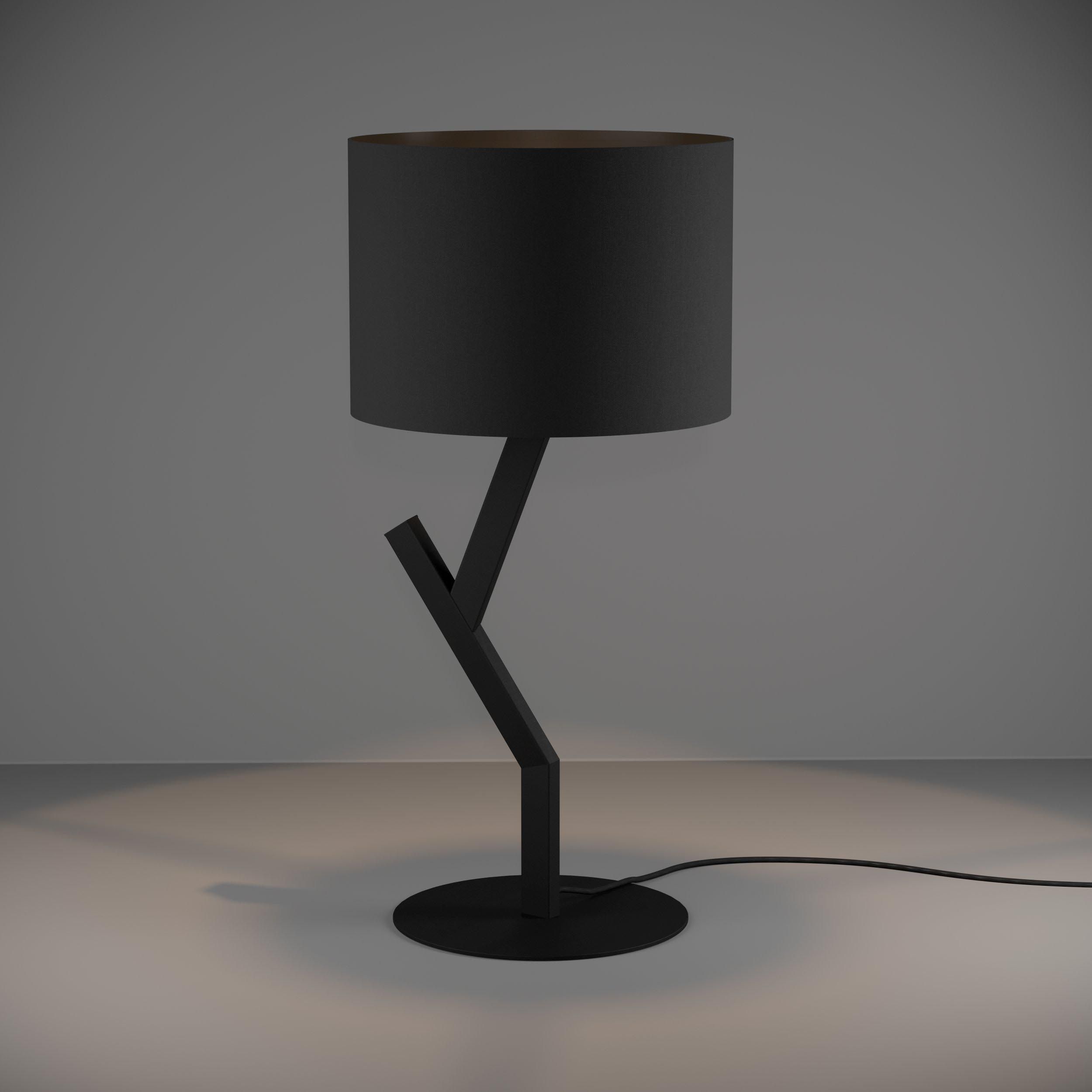 Lampe de table tissu noir BALNARIO E27 1X40W