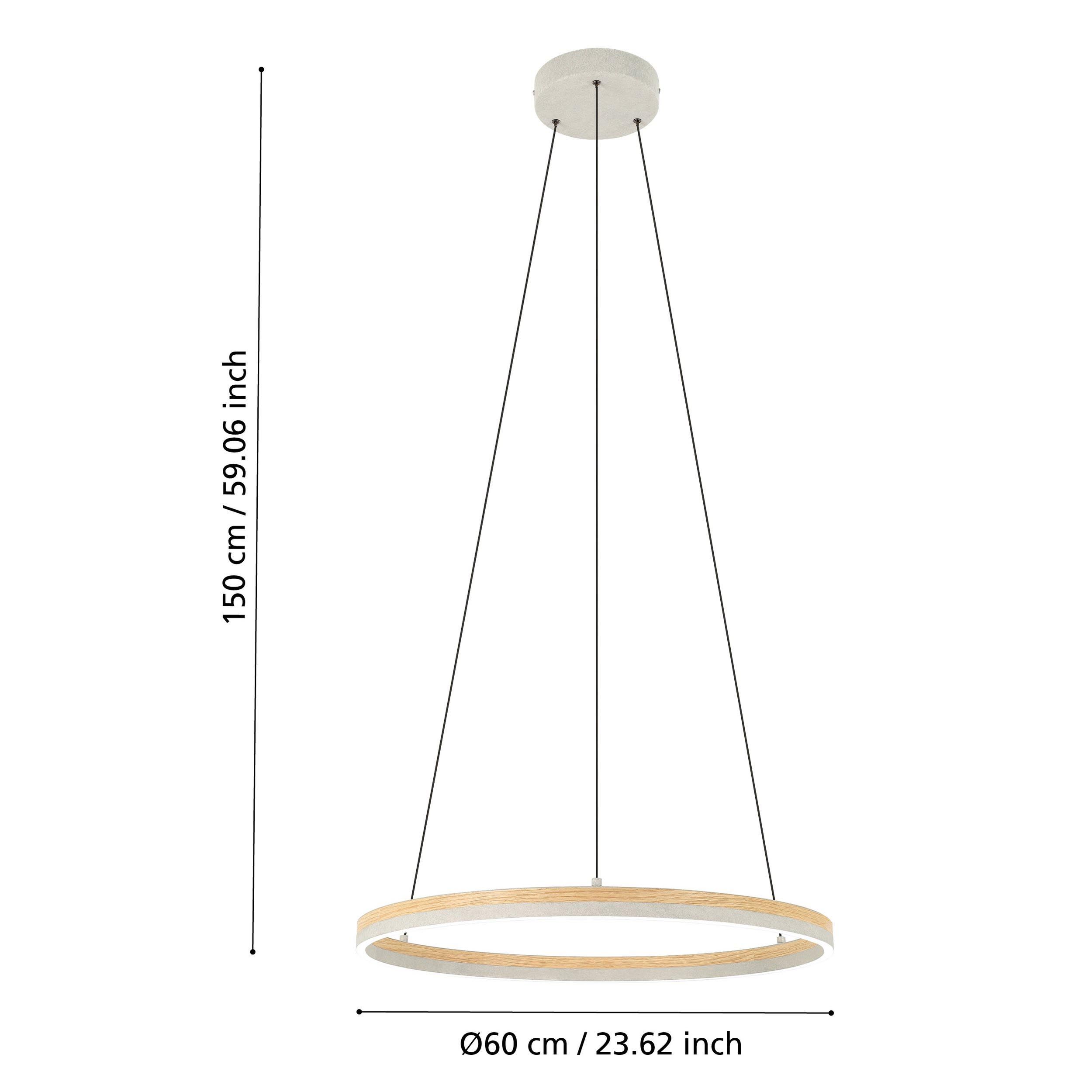 Suspension métal gris CADINARO LED INT 1X36W