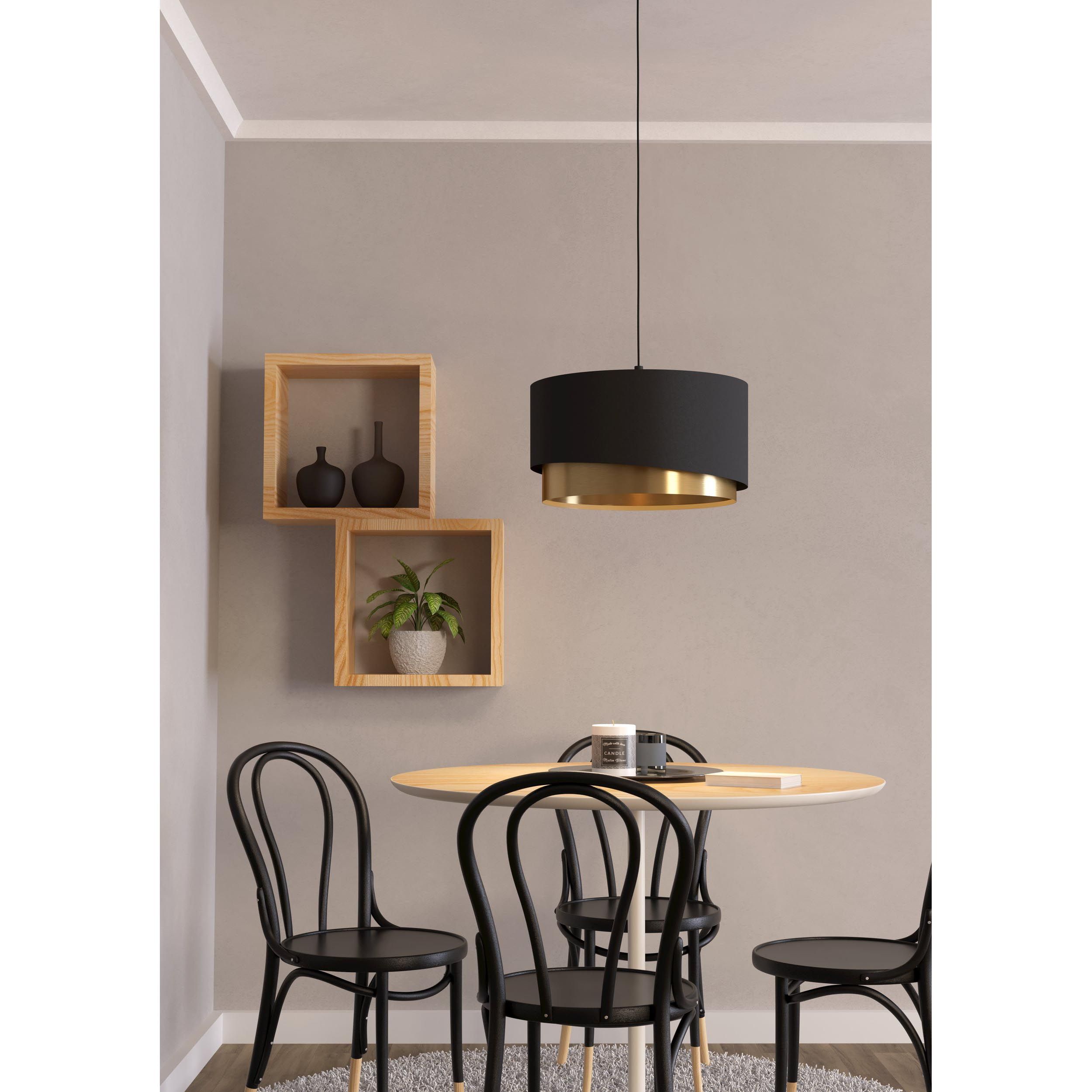 Suspension tissu noir MANDERLINE D45CM E27 1X40W