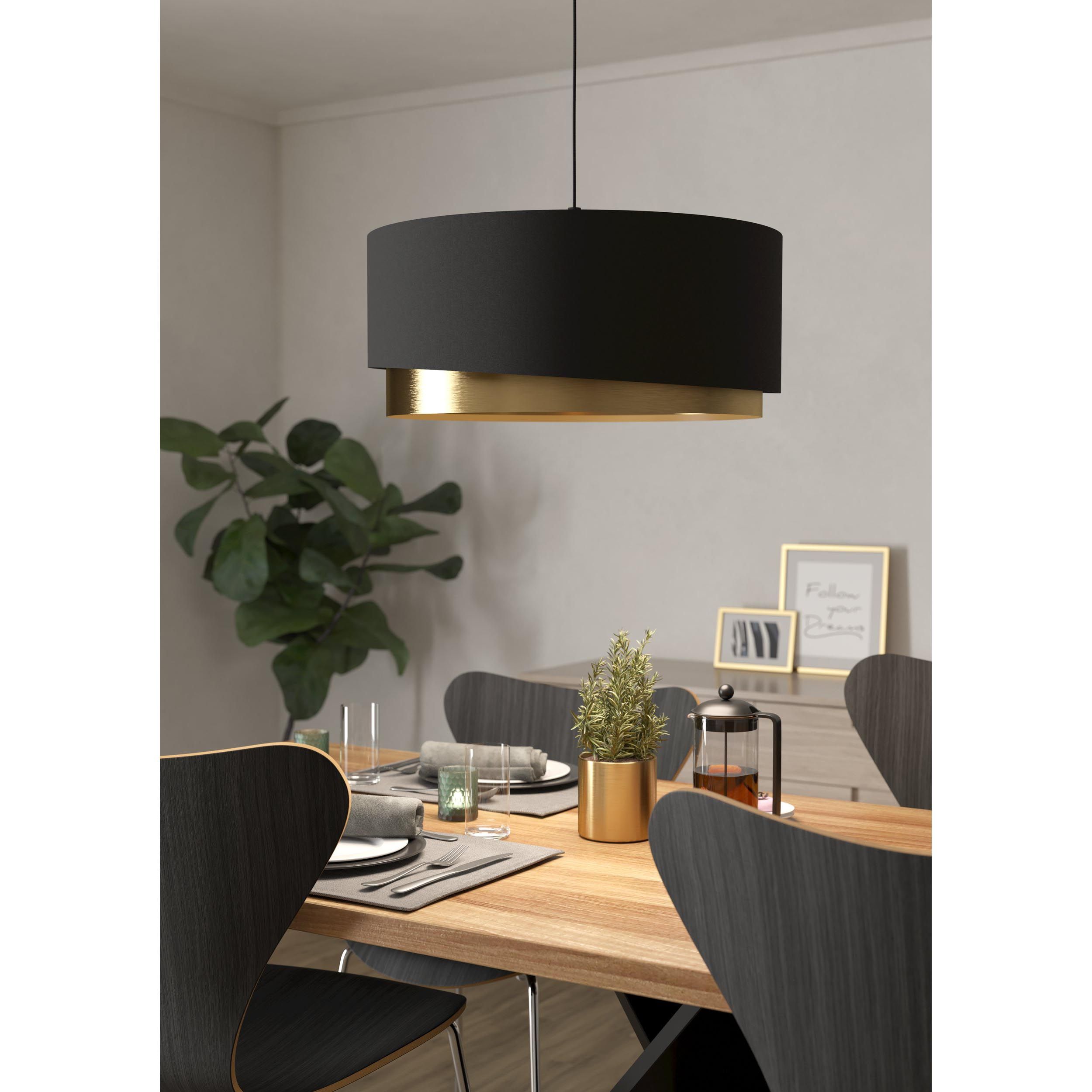 Suspension tissu noir MANDERLINE D56CM E27 1X40W