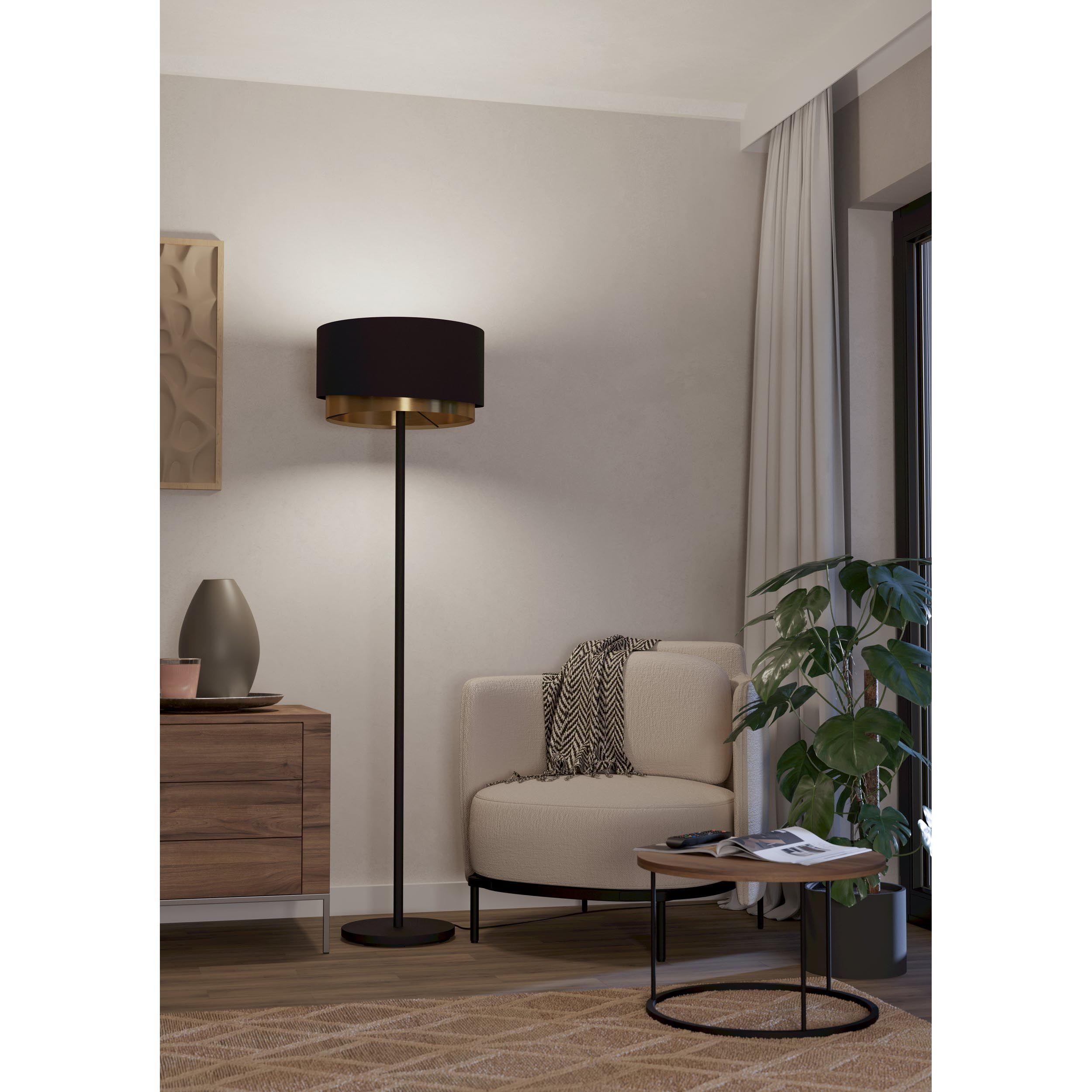 Lampadaire tissu noir MANDERLINE E27 1X40W