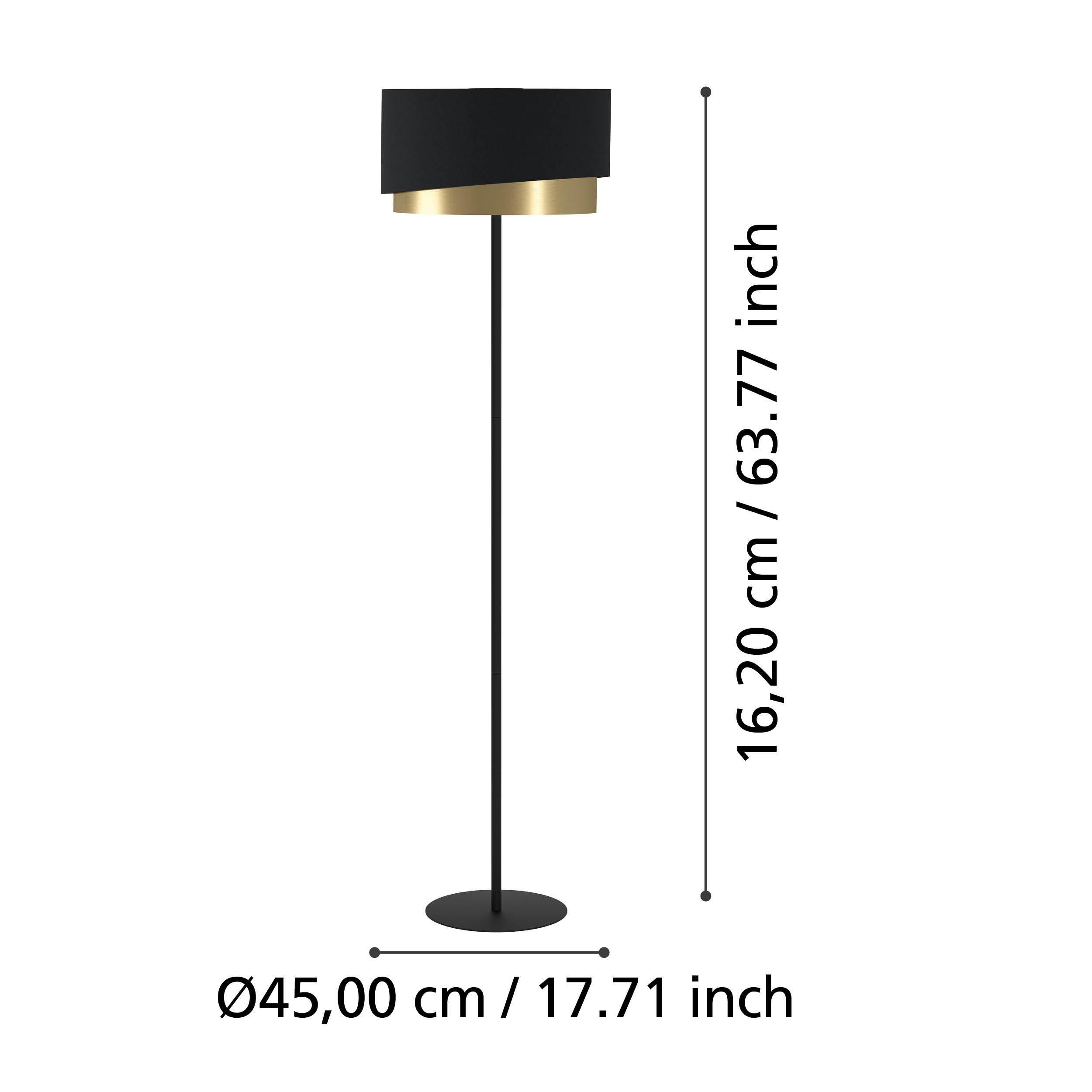 Lampadaire tissu noir MANDERLINE E27 1X40W