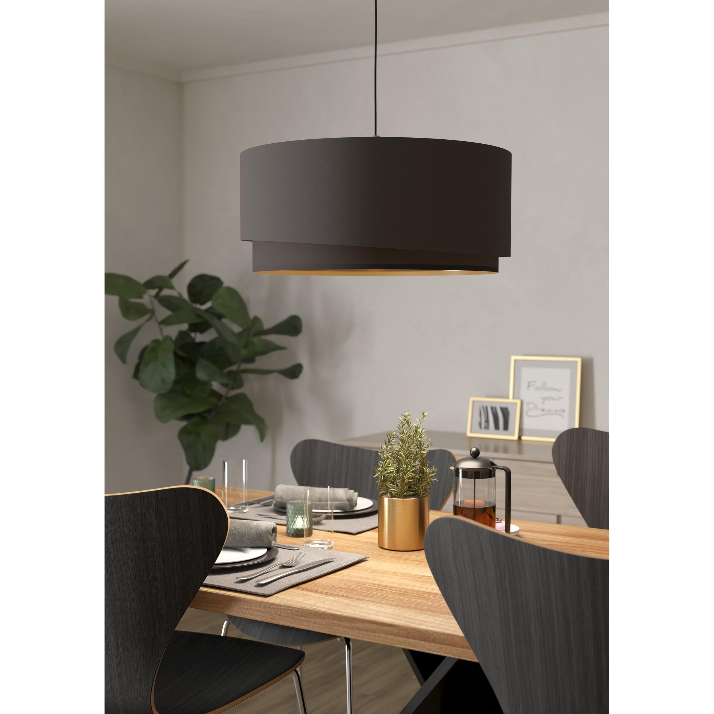 Suspension tissu marron MANDERLINE D56CM E27 1X40W