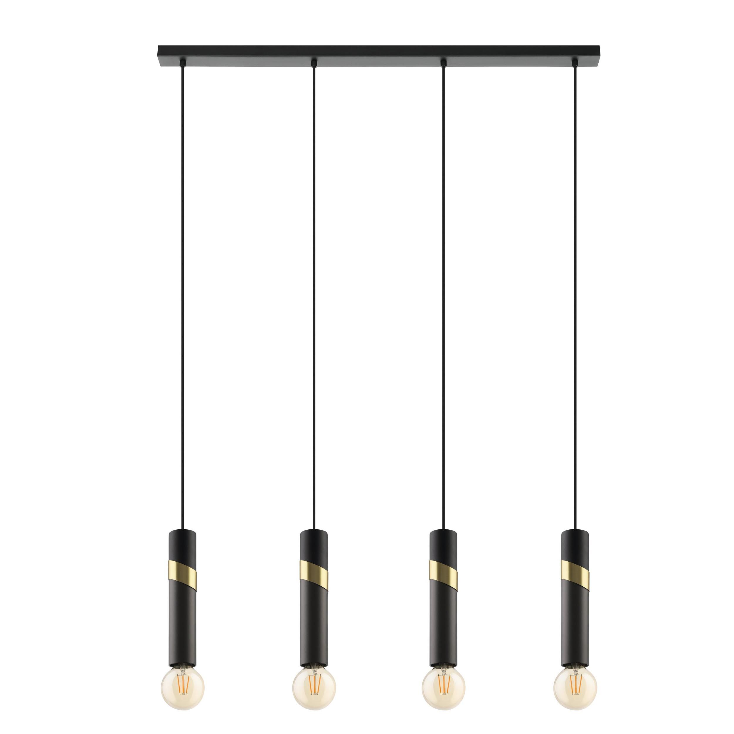 Suspension métal noir CEDRAL E27 4X40W