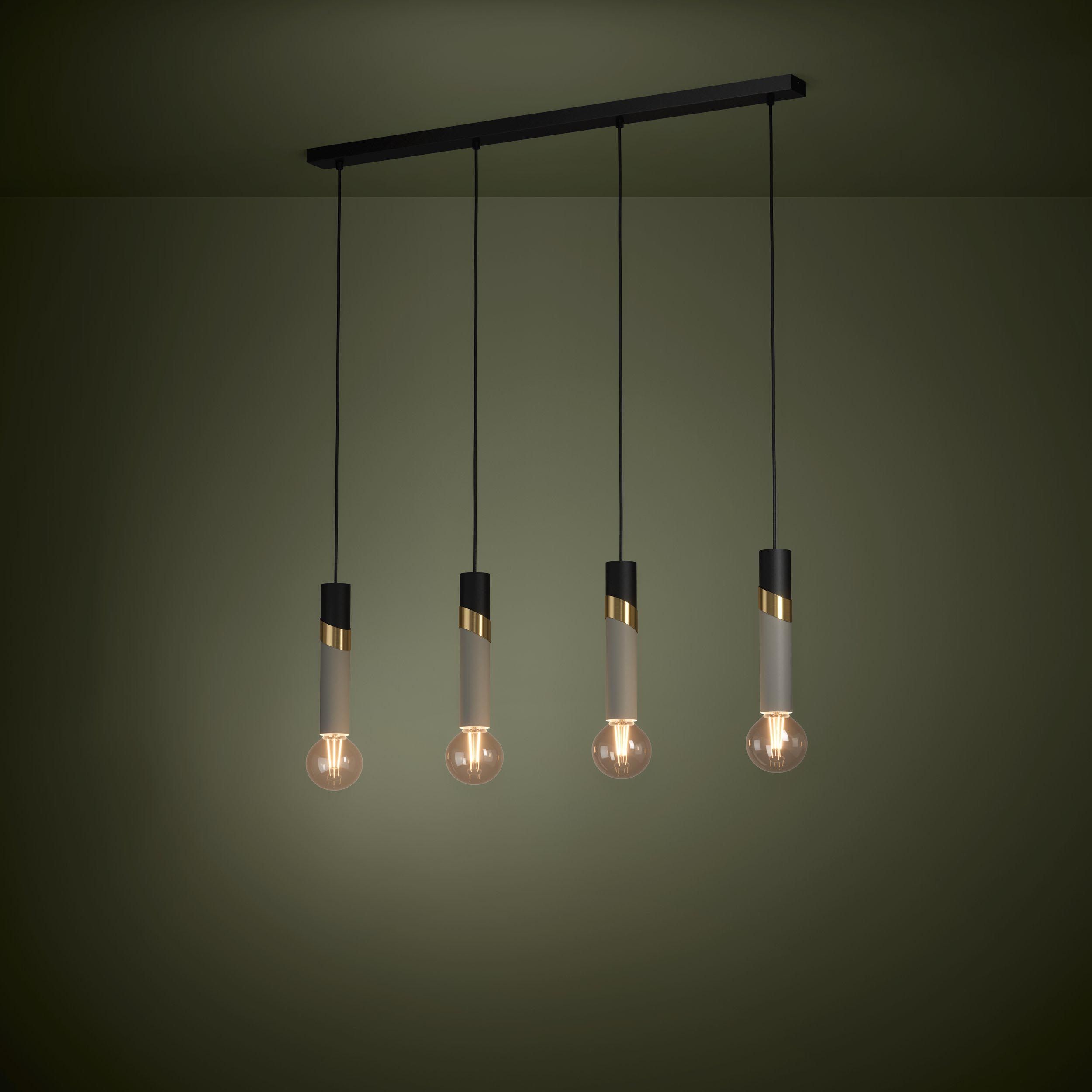 Suspension métal noir CEDRAL E27 4X40W