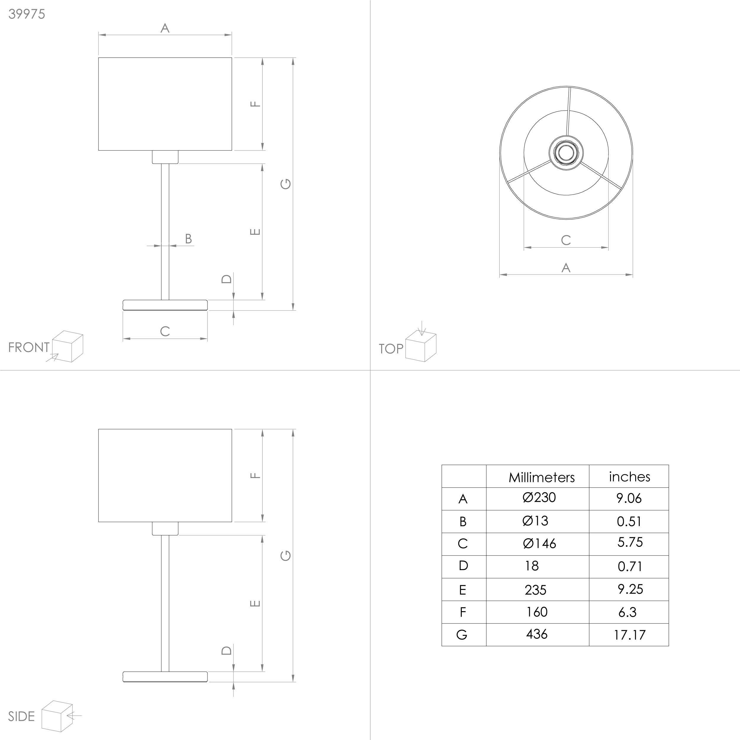 Lampe de table tissu bleu CASUARITA E27 1X40W