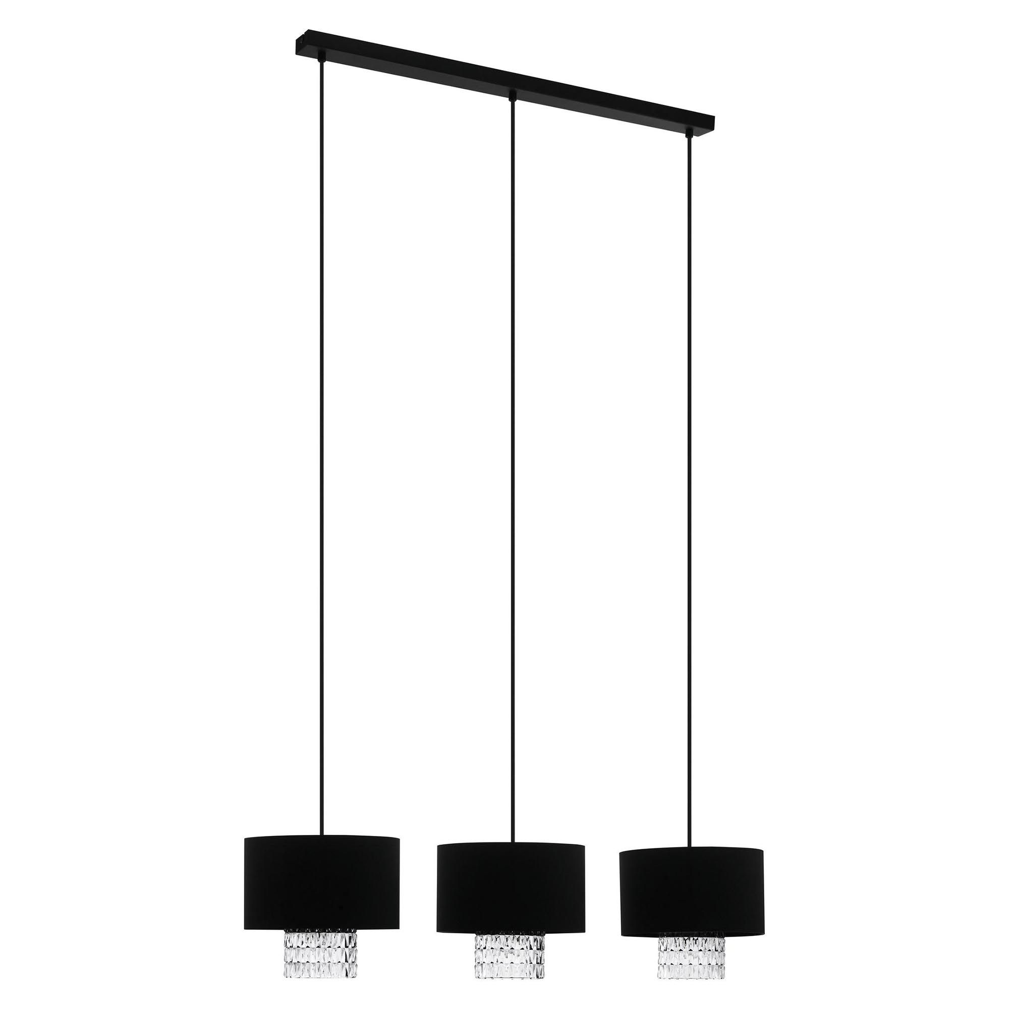 Suspension métal noir SAPUARA E27 3X40W