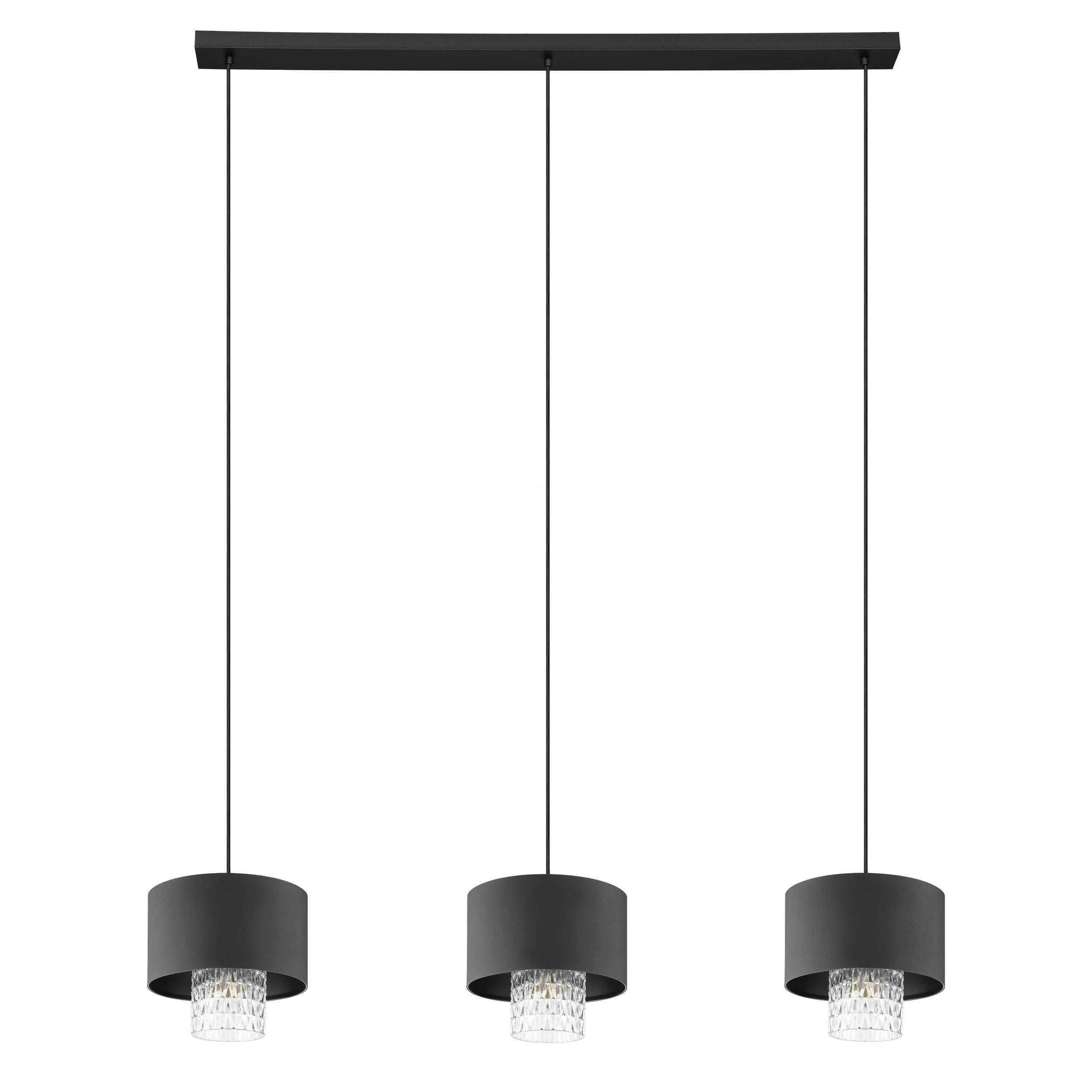 Suspension métal noir SAPUARA E27 3X40W