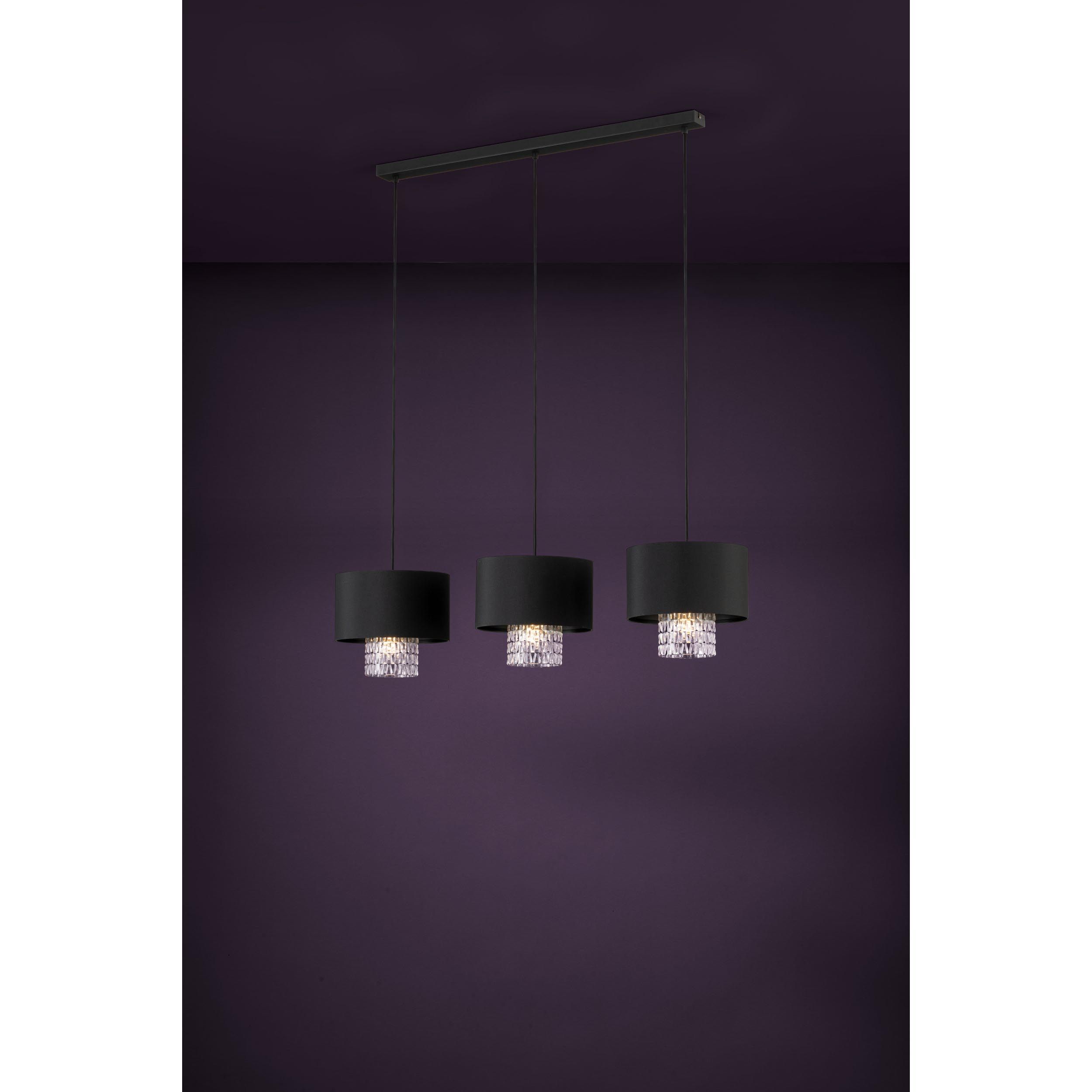 Suspension métal noir SAPUARA E27 3X40W