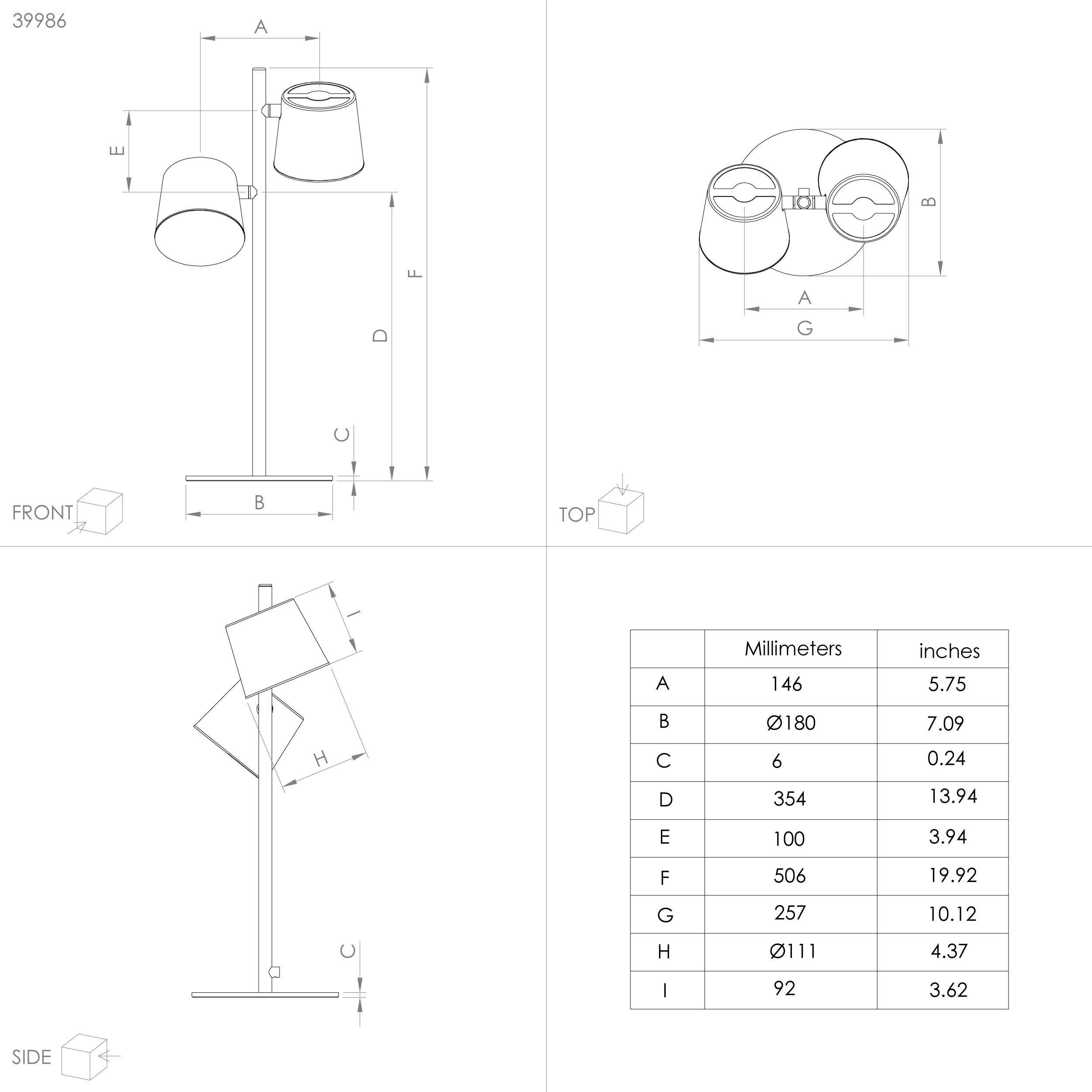 Lampe de sol métal noir ALTAMIRA GU10 2X4,6W